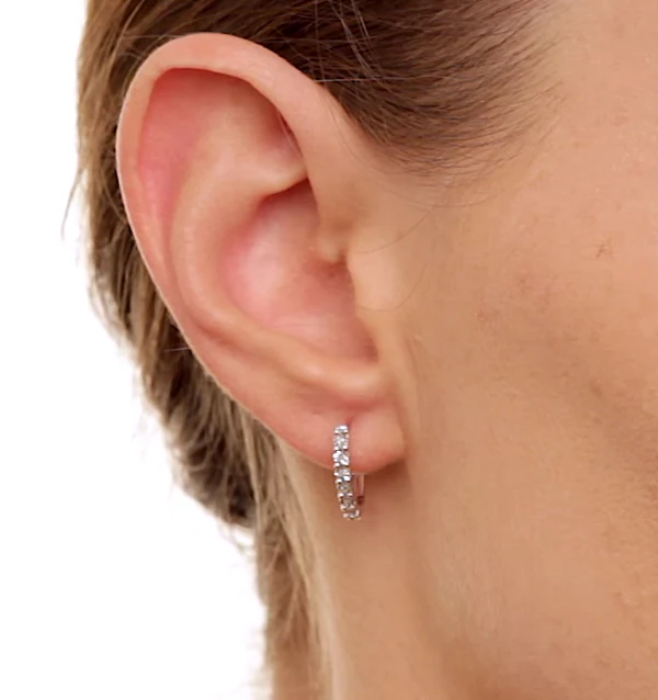 0.06ct Diamond and 9K White Gold Earrings - H4557 - Image 4