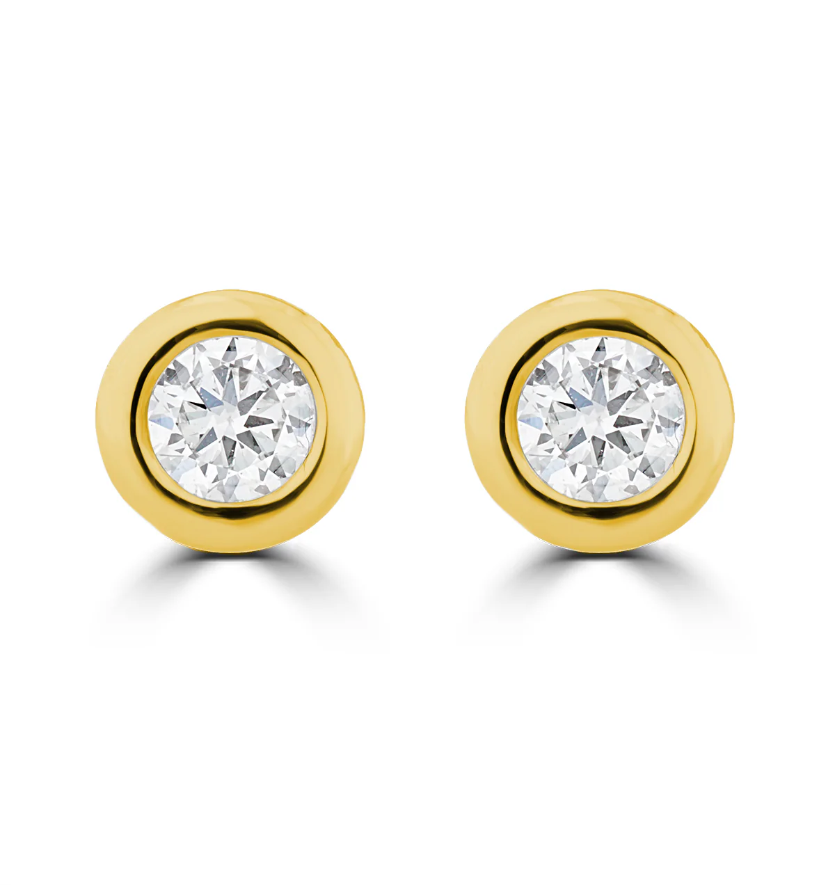 0.20ct Lab Diamond Rub Over Studs Earrings in 9K Gold - 4.6mm