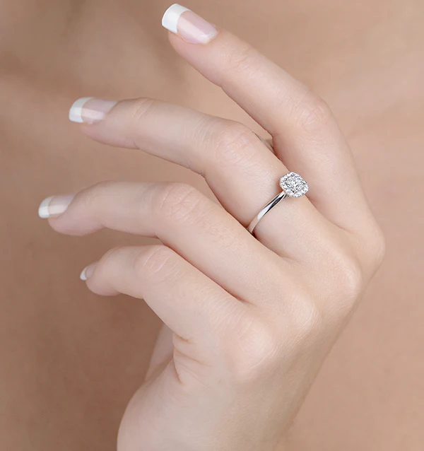 0.25ct Diamond Engagement Ring 18K White Gold Galileo FT65 - Image 3