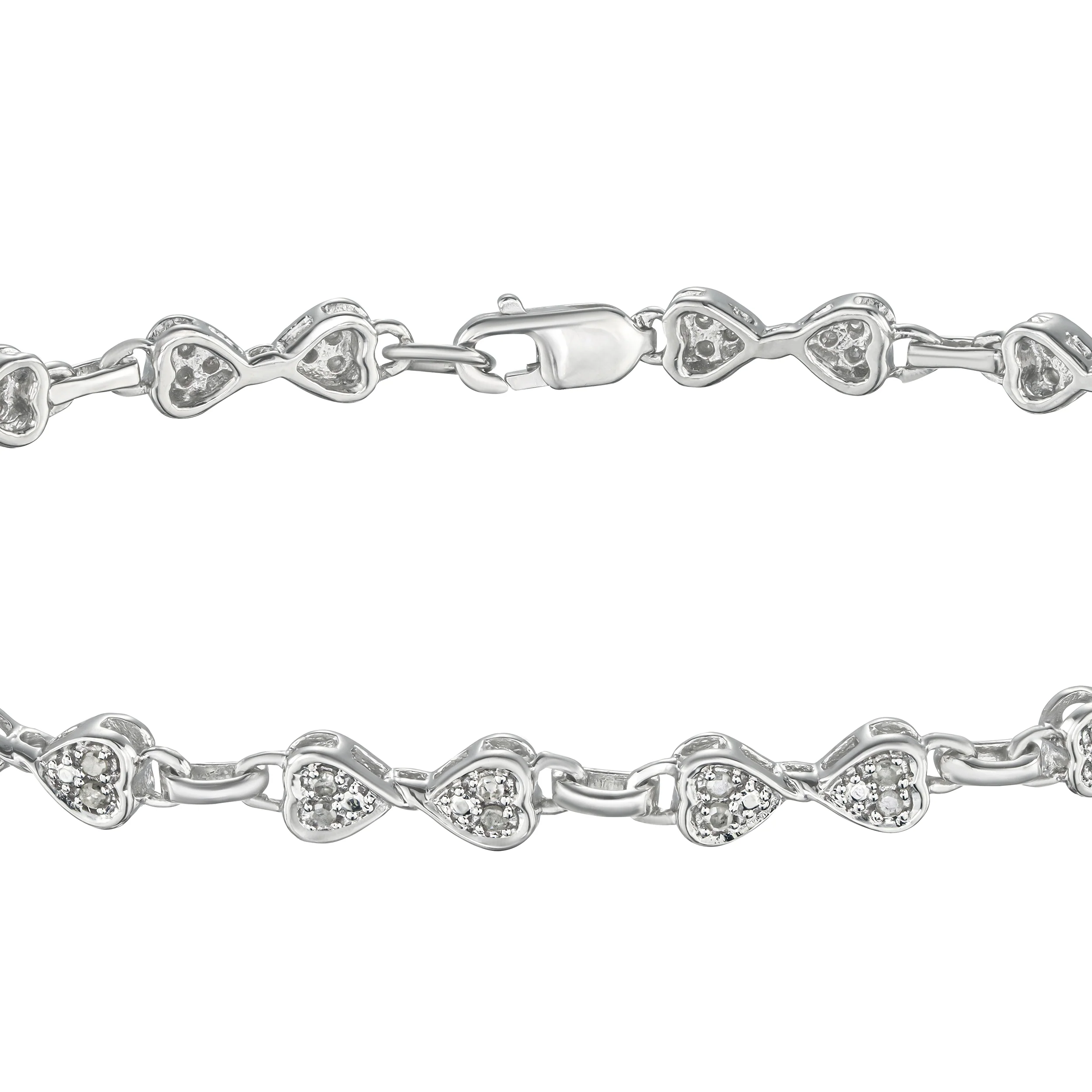 0.25ct Diamond Heart Bracelet Set In Silver - Image 3