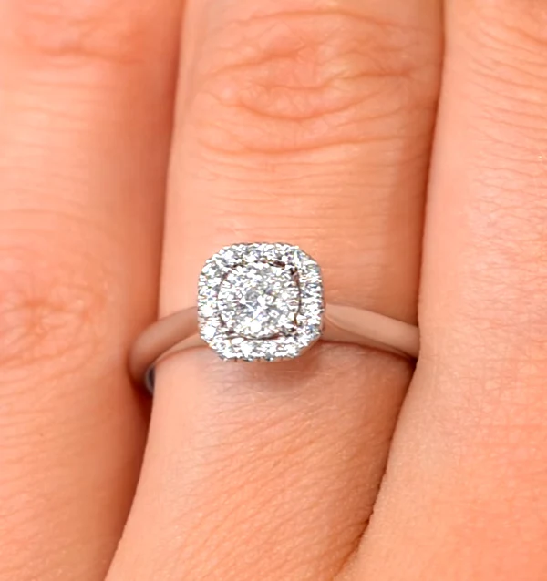0.25ct Lab Diamond Engagement Ring 9K White Gold Galileo - Image 4