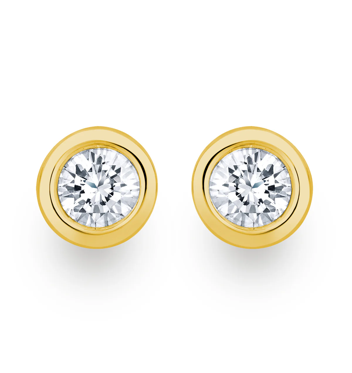 0.30ct Lab Diamond Rub Over Studs Earrings in 9K Gold - 5.2mm