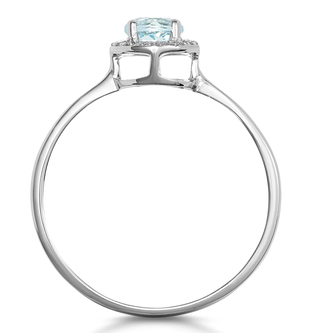 0.37ct Aquamarine and Diamond Stellato Ring in 9K White Gold - Image 3