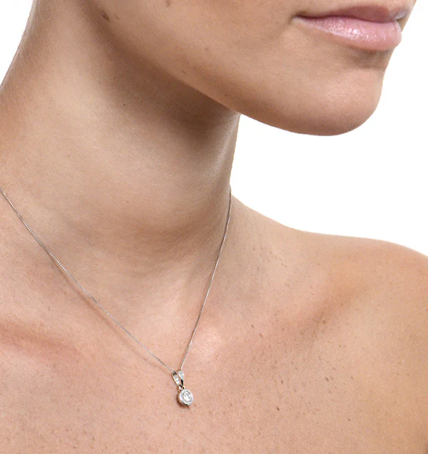 0.50ct Diamond and 18K White Gold Pendant Necklace - FR24-72RMY - Image 3