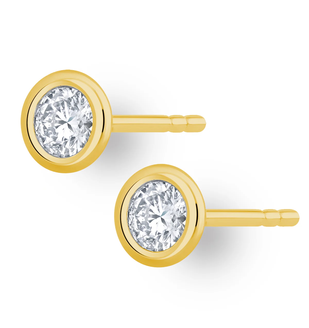 0.50ct Lab Diamond Rub Over Studs Earrings in 9K Gold - 5.6mm - Image 3