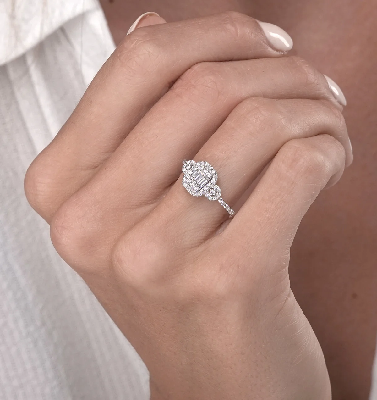 0.50ct Vintage Asteria Collection Diamond Ring in 18K White Gold - Image 3