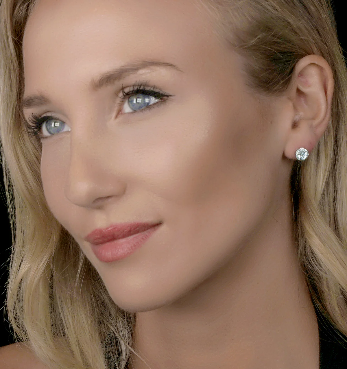 0.69ct Aquamarine and Diamond Halo Stellato Earrings in 9K White Gold - Image 4