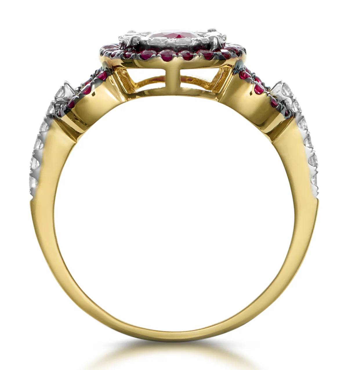 0.90ct Ruby and Diamond Circles Ring in 18K Gold - Asteria Collection - Image 3