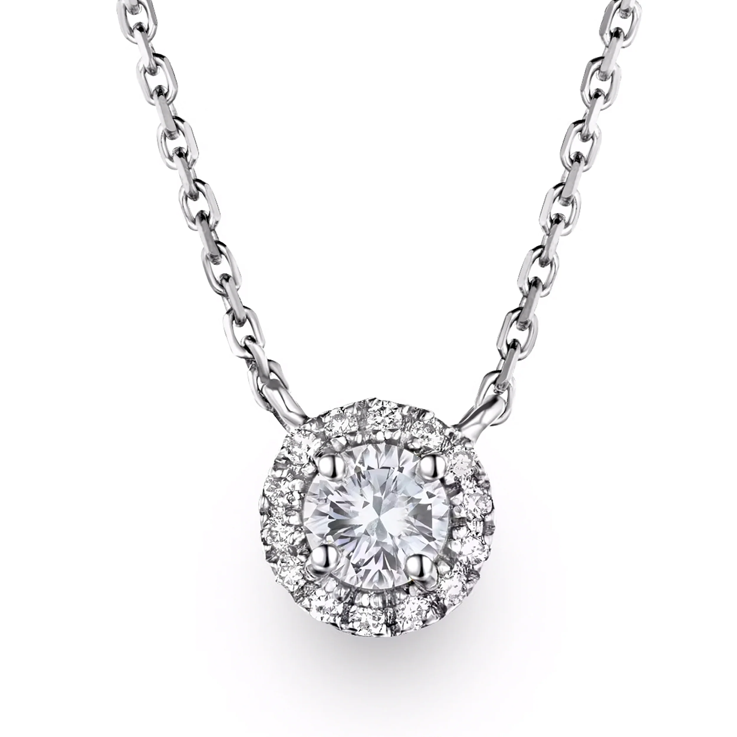 Lumia Lab Diamond Halo Necklace 1.00ct F/VS in 9K White Gold