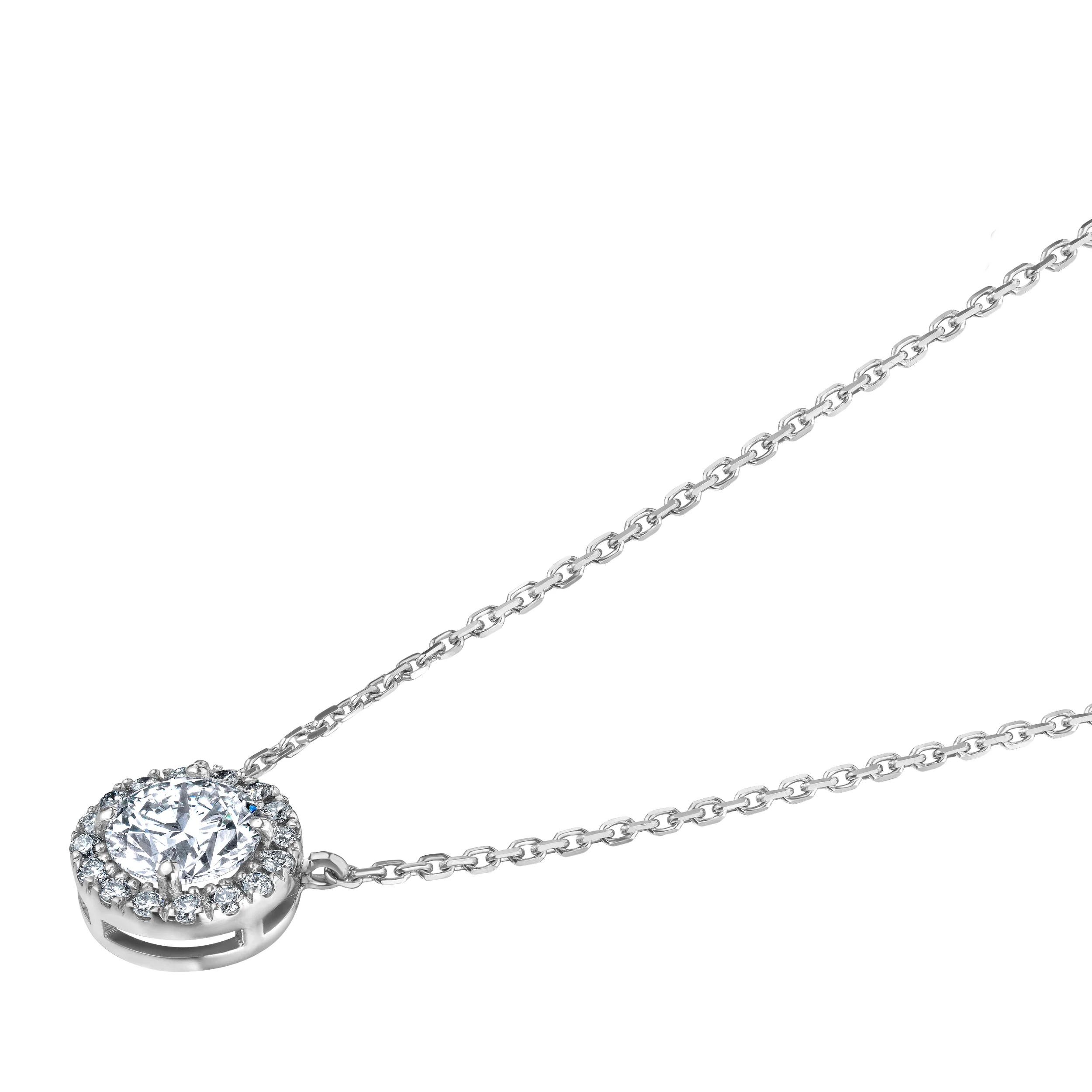 Lumia Lab Diamond Halo Necklace 1.00ct F/VS in 9K White Gold - Image 5