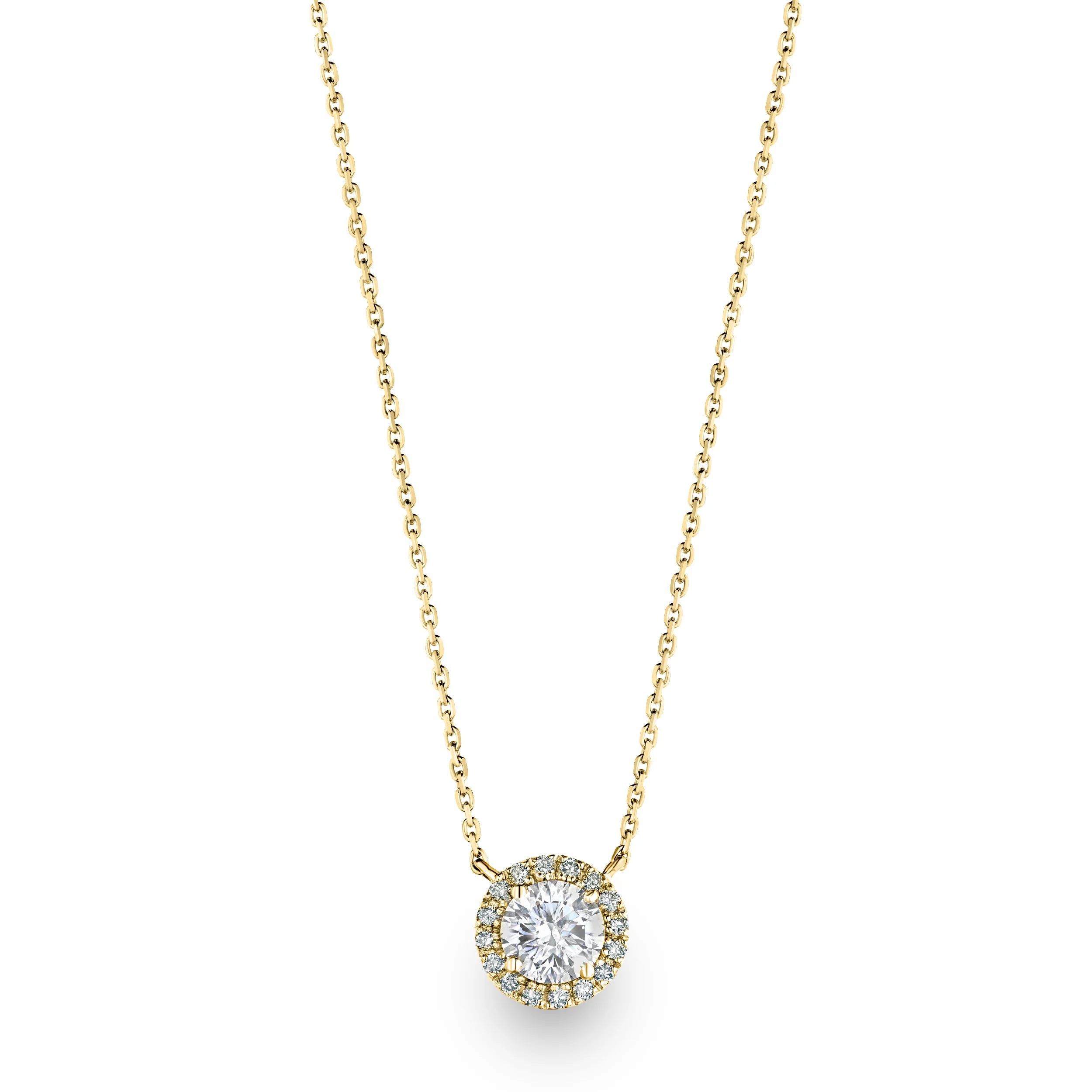 Lumia Lab Diamond Halo Necklace 1.00ct F/VS in 9K Gold - Image 3