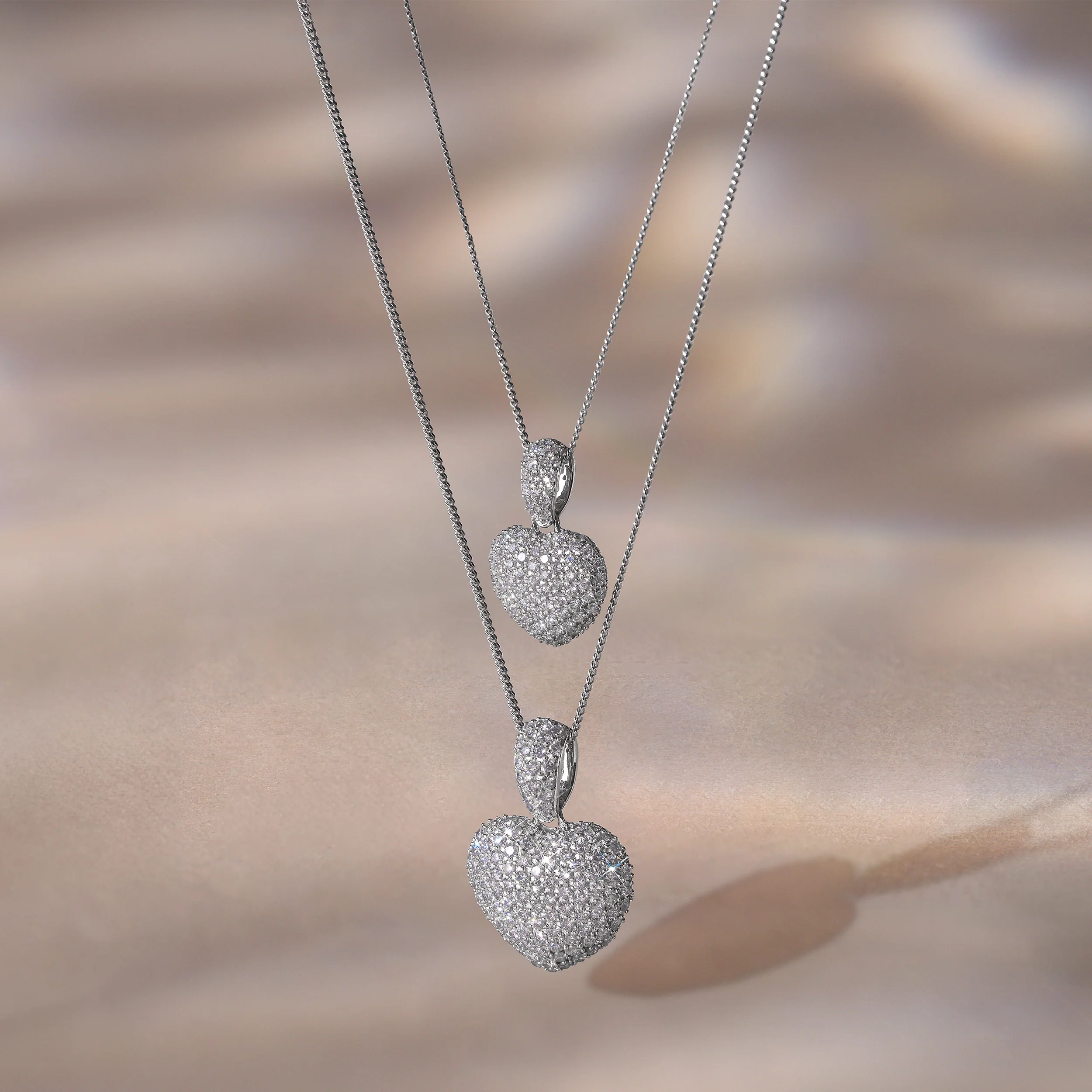 1.00ct Lab Diamond Heart Pendant Necklace H/SI Quality in 9K White Gold - Image 4