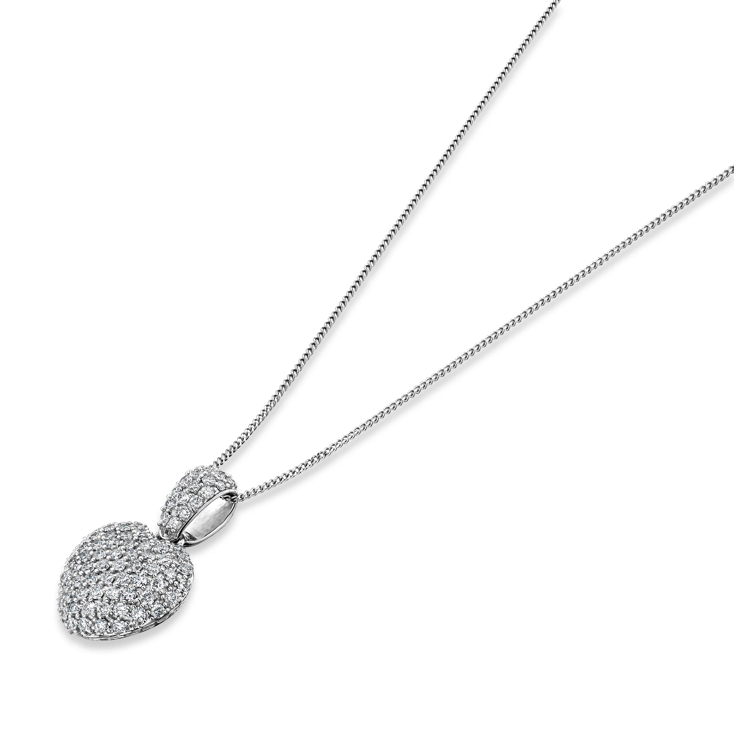 1.00ct Lab Diamond Heart Pendant Necklace H/SI Quality in 9K White Gold - Image 5