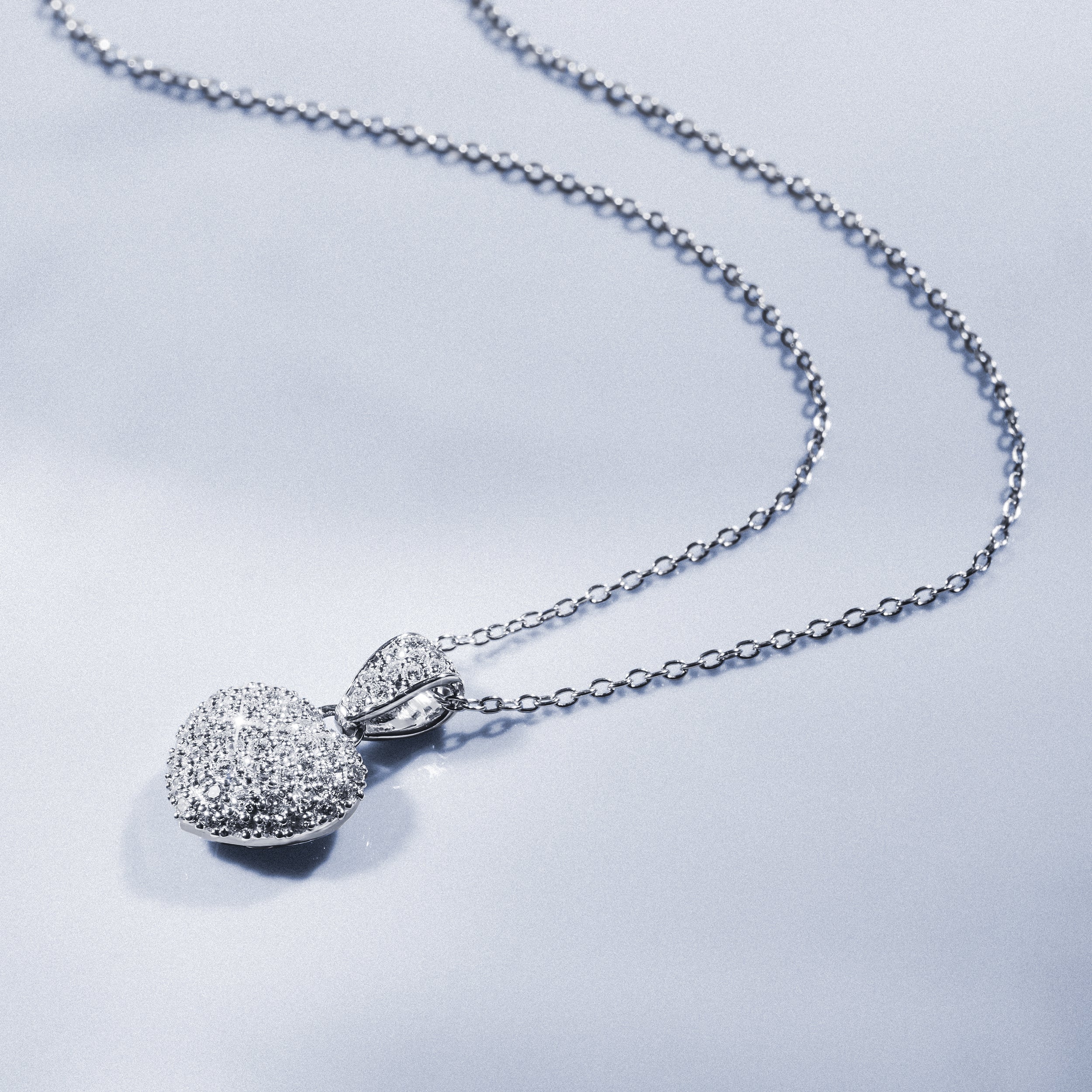 1.00ct Lab Diamond Heart Pendant Necklace H/SI Quality in 9K White Gold - Image 7