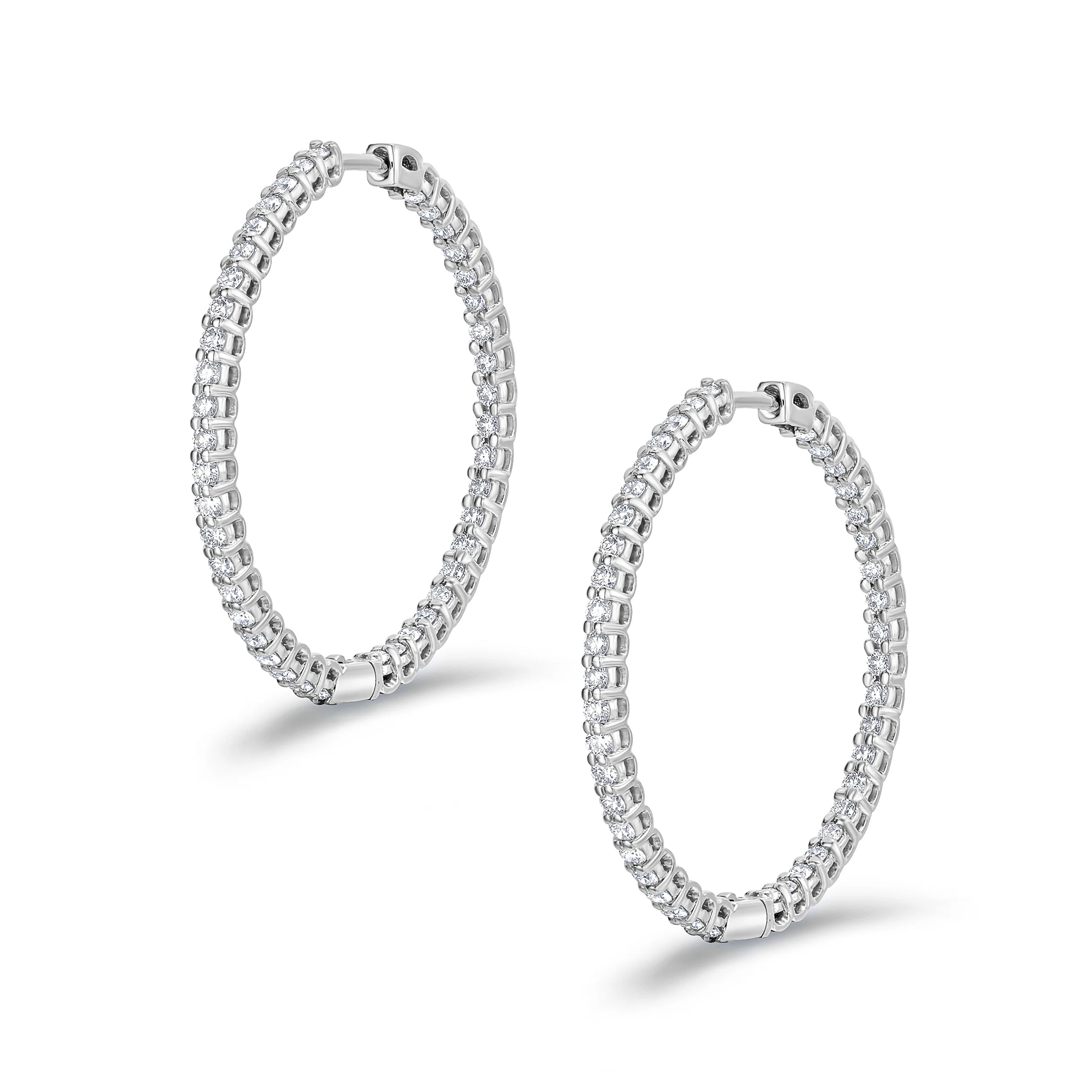 1.00ct Lab Diamond Hoop Earrings in 9K White Gold G/VS