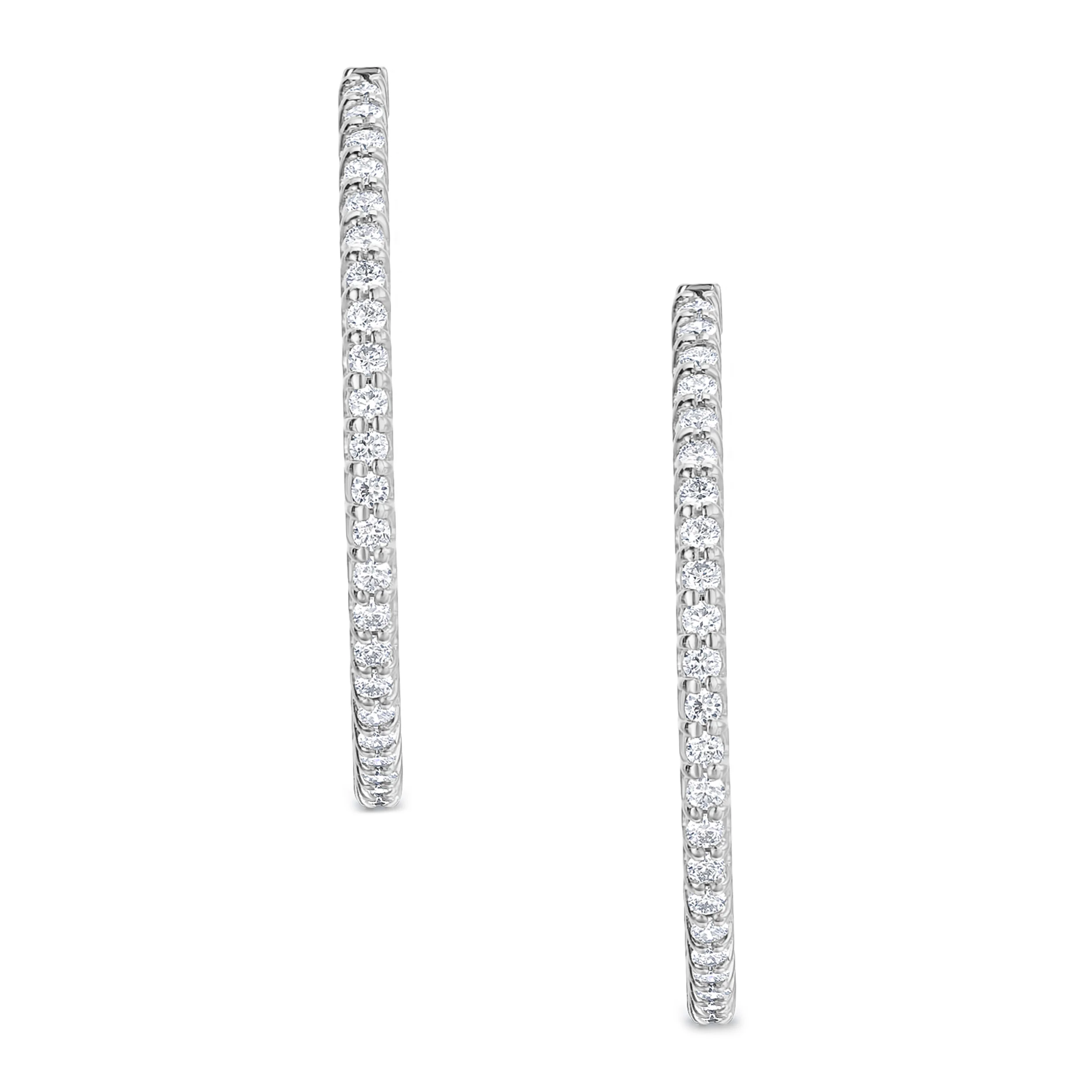 1.00ct Lab Diamond Hoop Earrings in 9K White Gold G/VS - Image 3