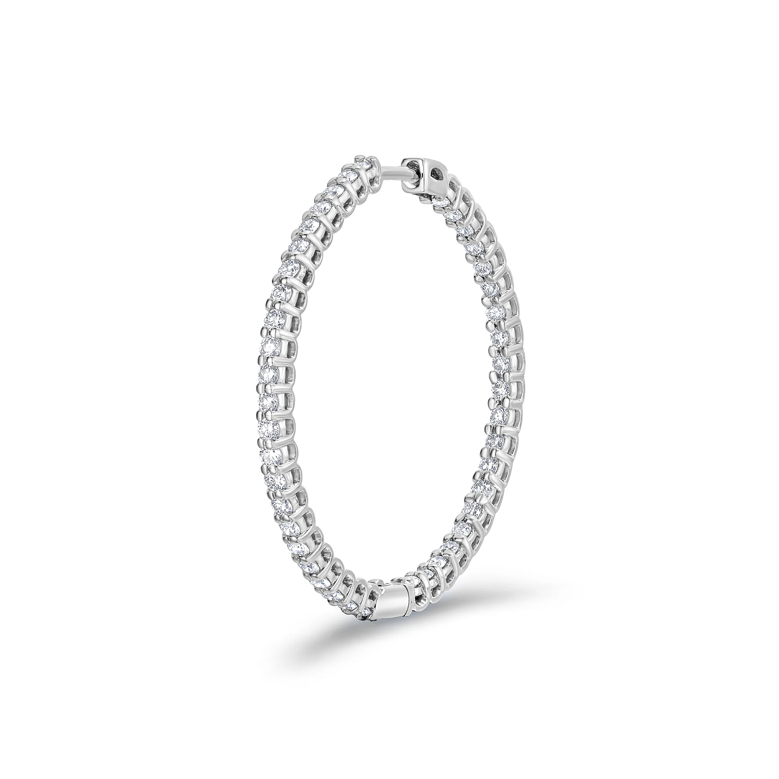 1.00ct Lab Diamond Hoop Earrings in 9K White Gold G/VS - Image 5