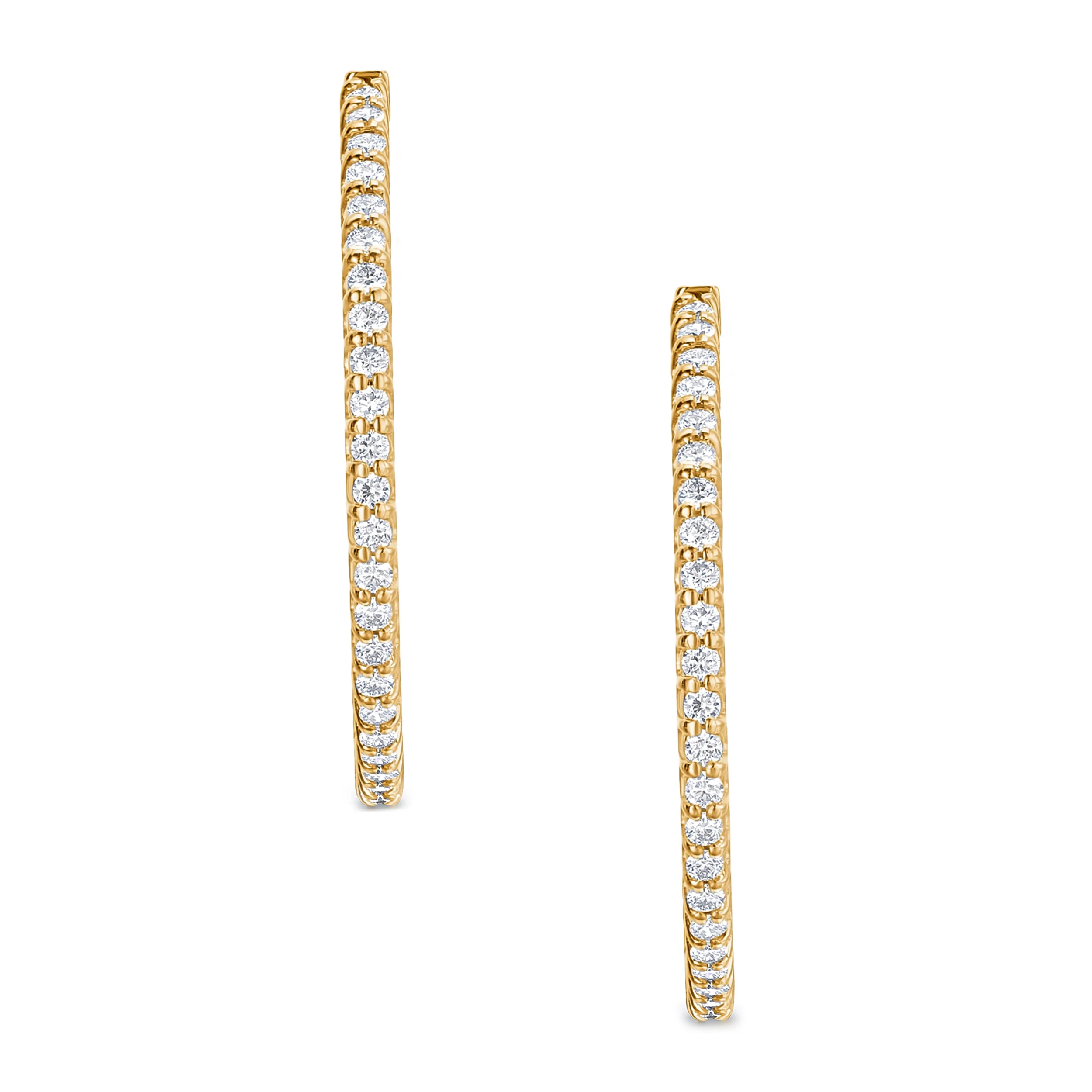 1.00ct Lab Diamond Hoop Earrings in 9K Yellow Gold G/VS - Image 3