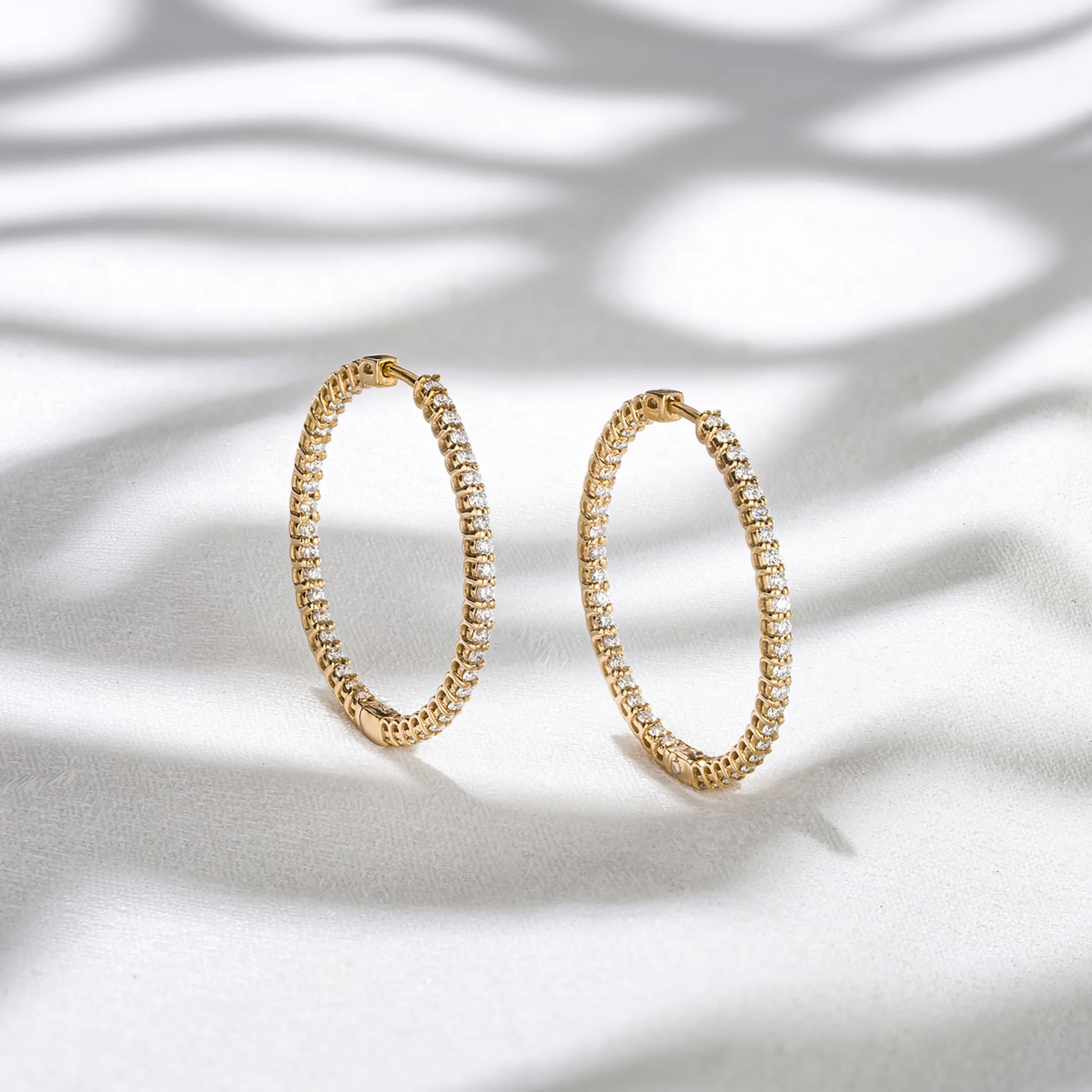 1.00ct Lab Diamond Hoop Earrings in 9K Yellow Gold G/VS - Image 7