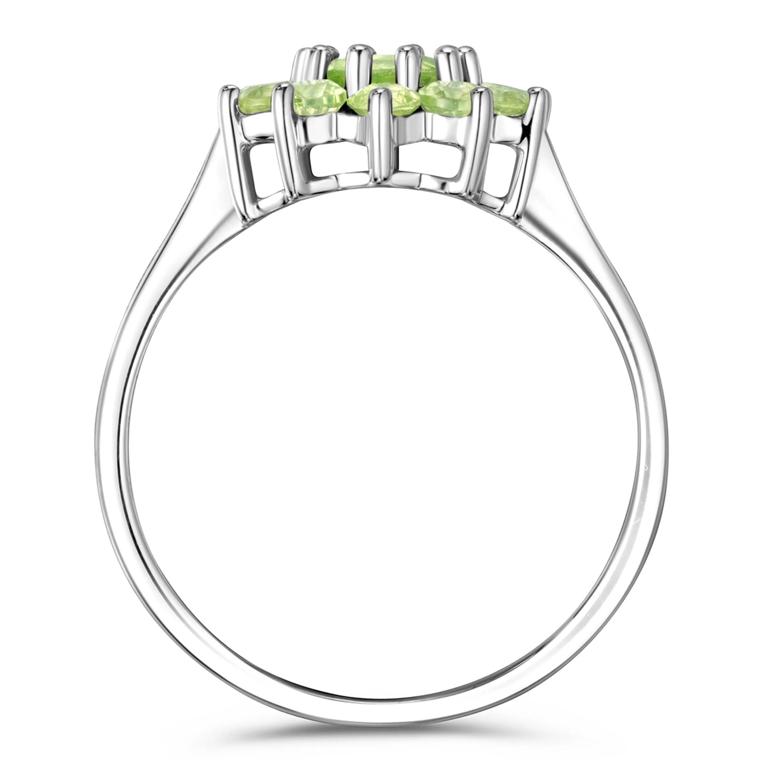 1.12ct Peridot Cluster Ring in 9K White Gold - Image 3