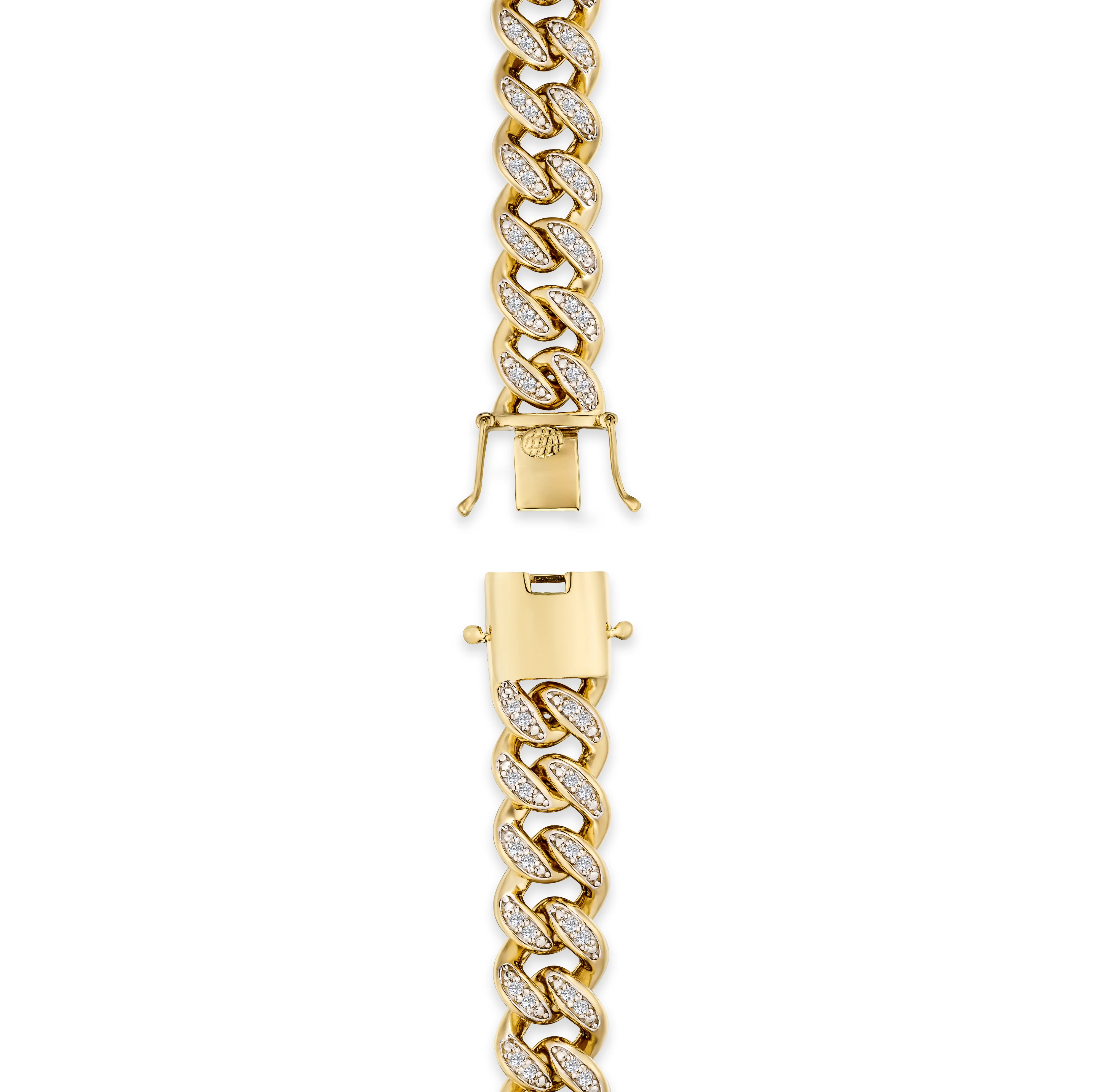 1.20CT Mens Lab Diamond Cuban Link Bracelet in 18K Gold Vermeil - Image 5