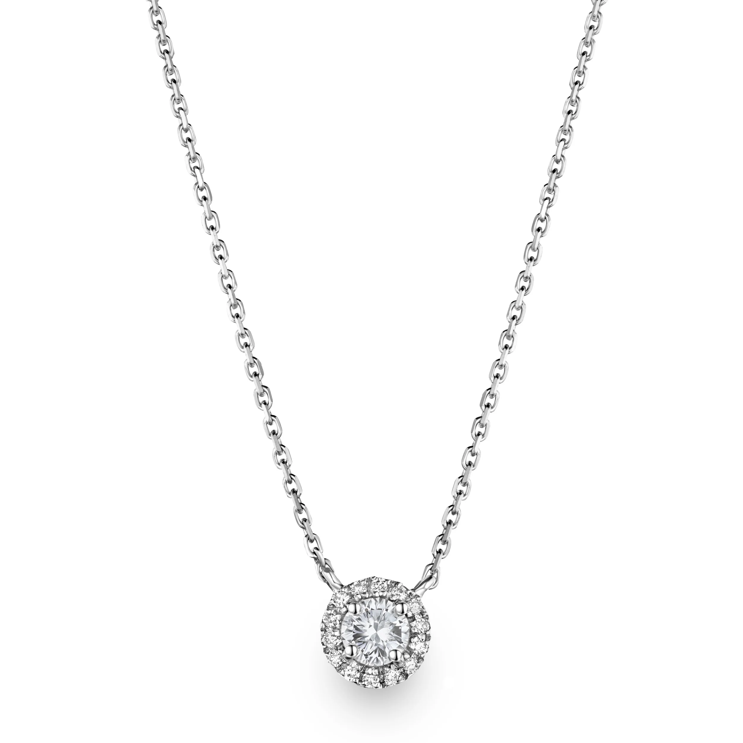 Lumia Lab Diamond Halo Necklace 1.30ct F/VS in 9K White Gold - Image 3