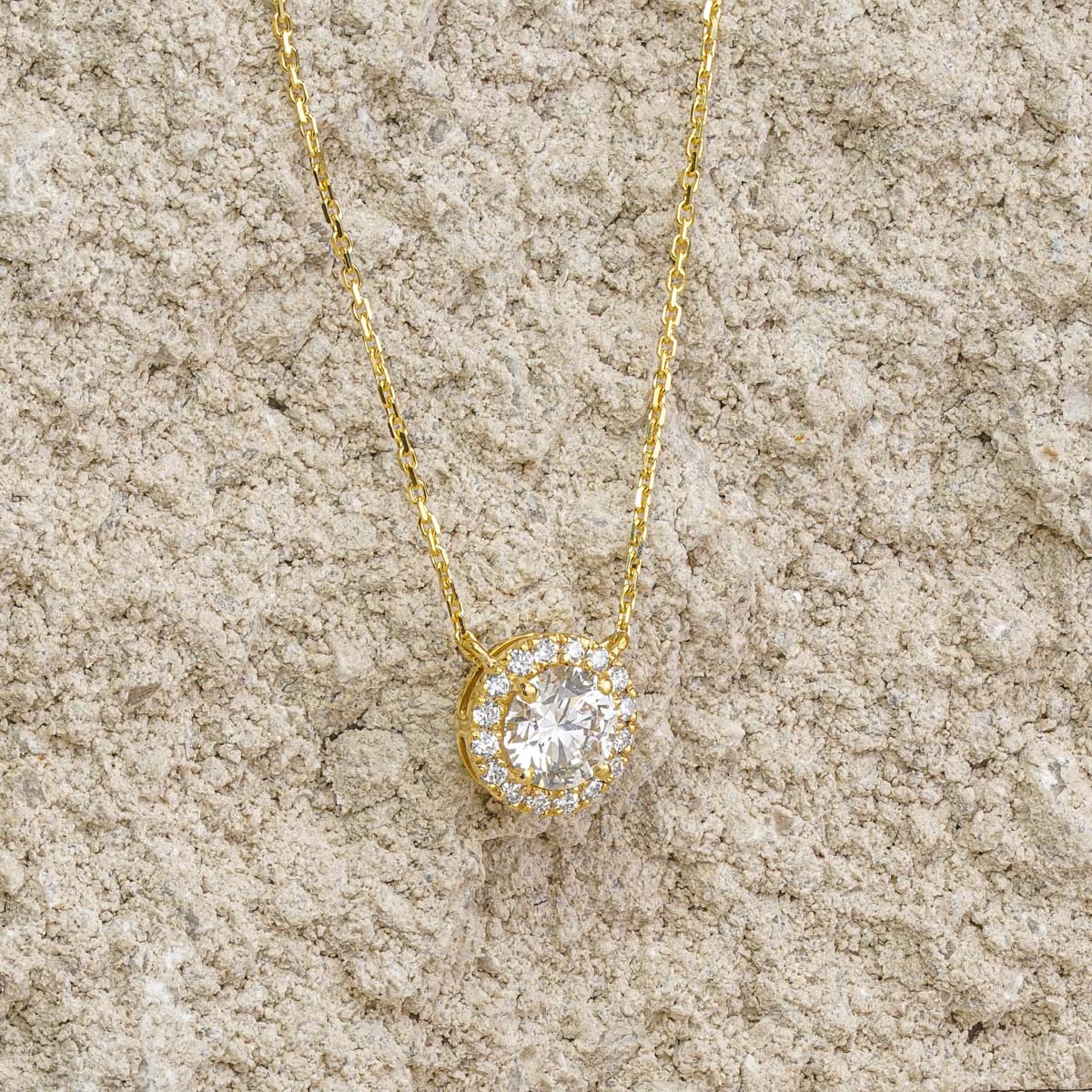 Lumia Lab Diamond Halo Necklace 1.30ct F/VS in 9K Gold - Image 8