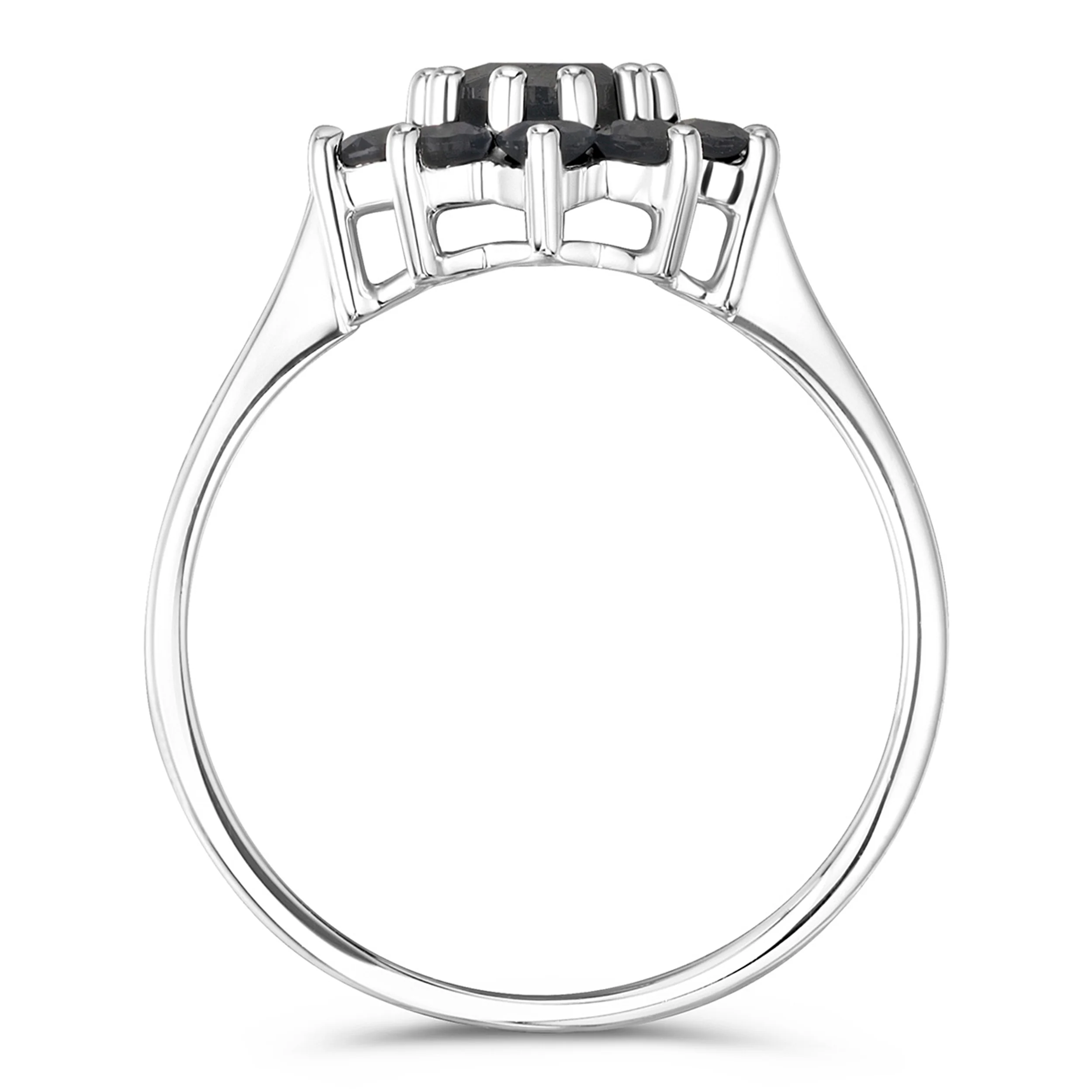 1.33ct Sapphire Cluster Ring in 9K White Gold - Image 3