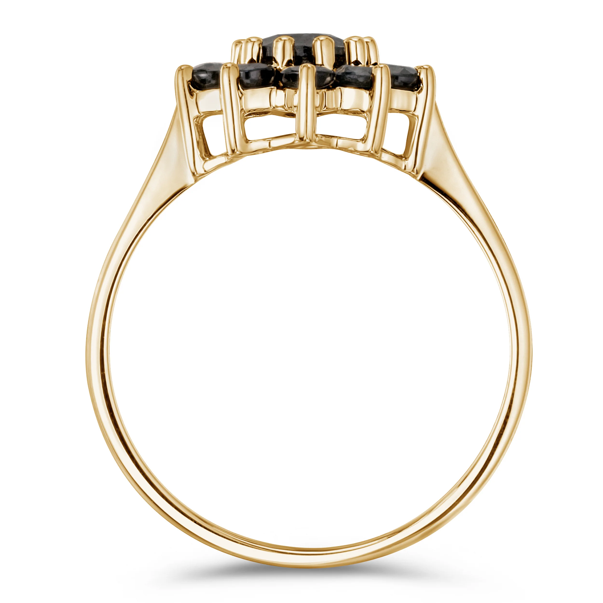 1.33ct Sapphire Cluster Ring in 9K Yellow Gold - Image 3