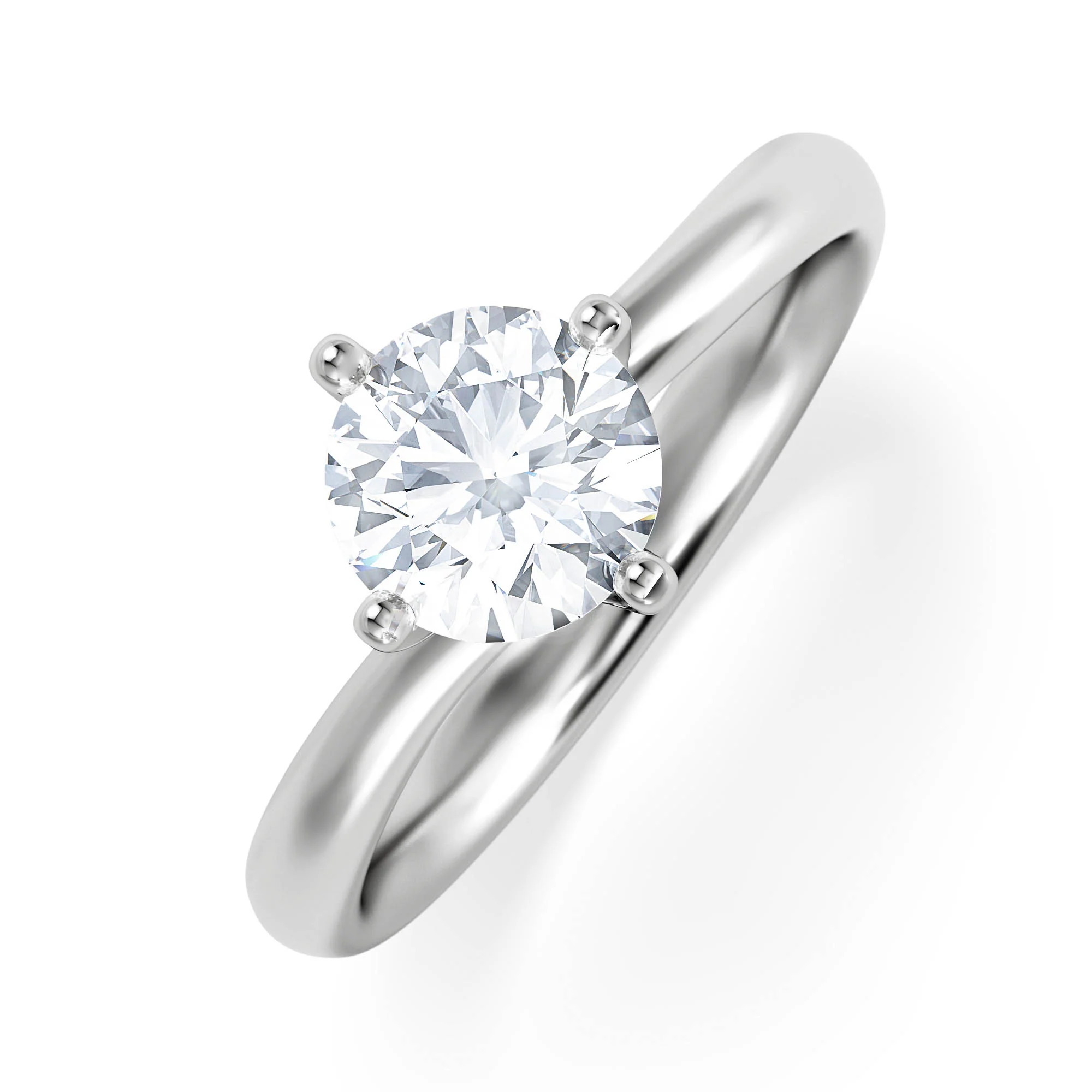1 Carat Diamond Engagement Ring Lily Lab F/VS1 18K White Gold