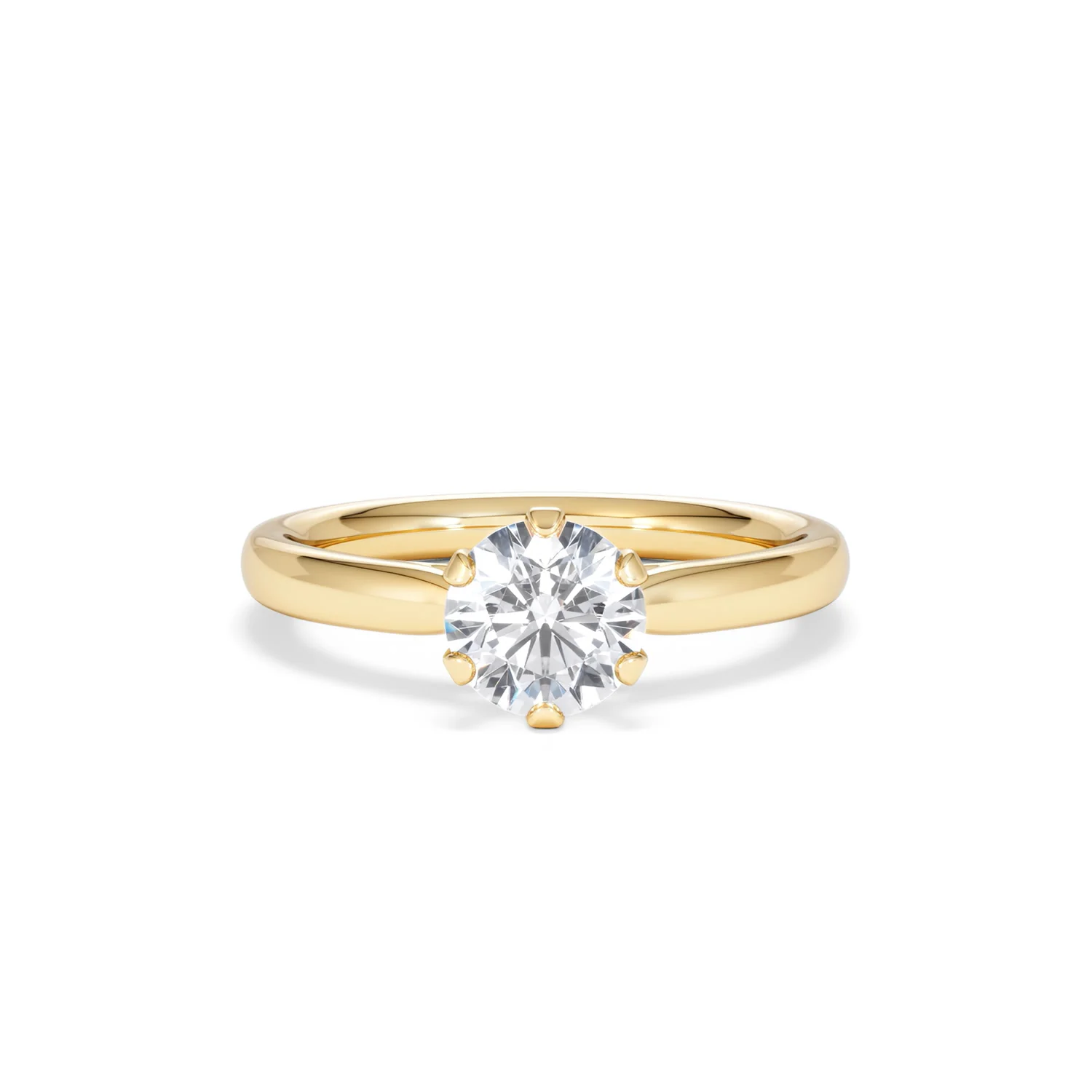 1 Carat Diamond Engagement Ring Low Set Chloe Lab F/VS1 18K Gold - Image 8