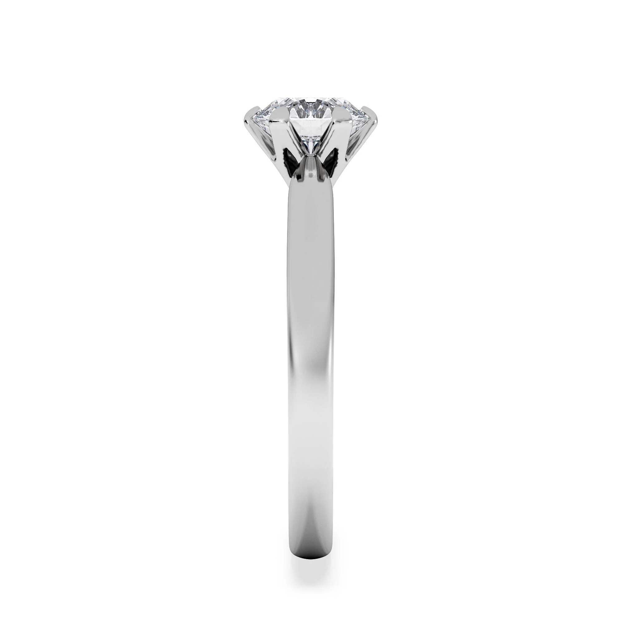 1 Carat Diamond Engagement Ring Low Set Chloe Lab F/VS1 18K White Gold - Image 5