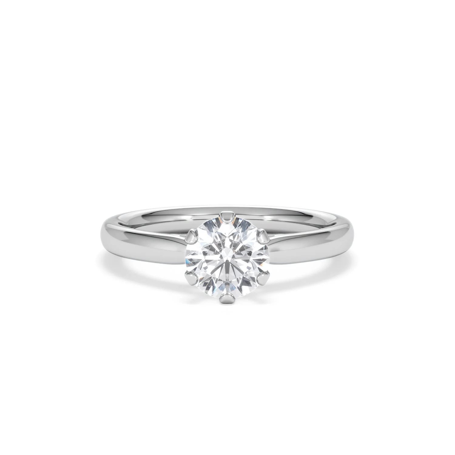 1 Carat Diamond Engagement Ring Low Set Chloe Lab F/VS1 Platinum - Image 8