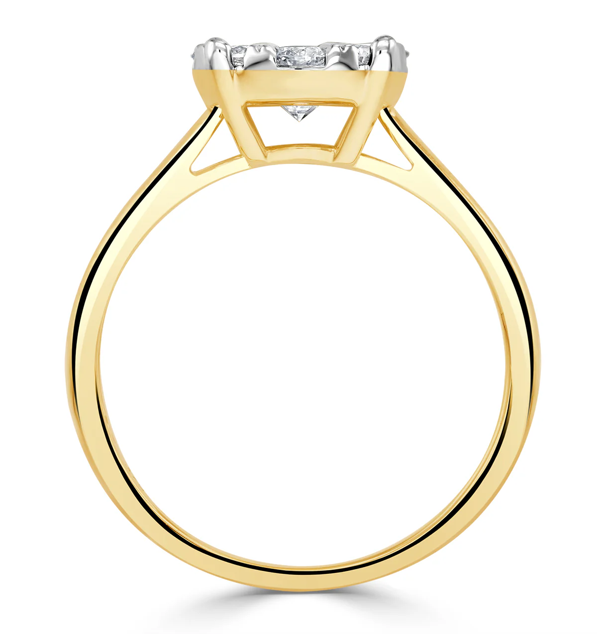 1 Carat Lab Diamond Cluster Solitaire Ring H/Si in 9K Gold - Image 4
