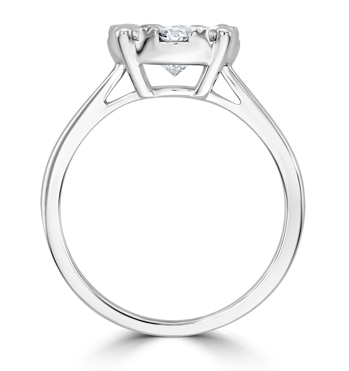 1 Carat Lab Diamond Cluster Solitaire Ring H/Si in 9K White Gold - Image 2