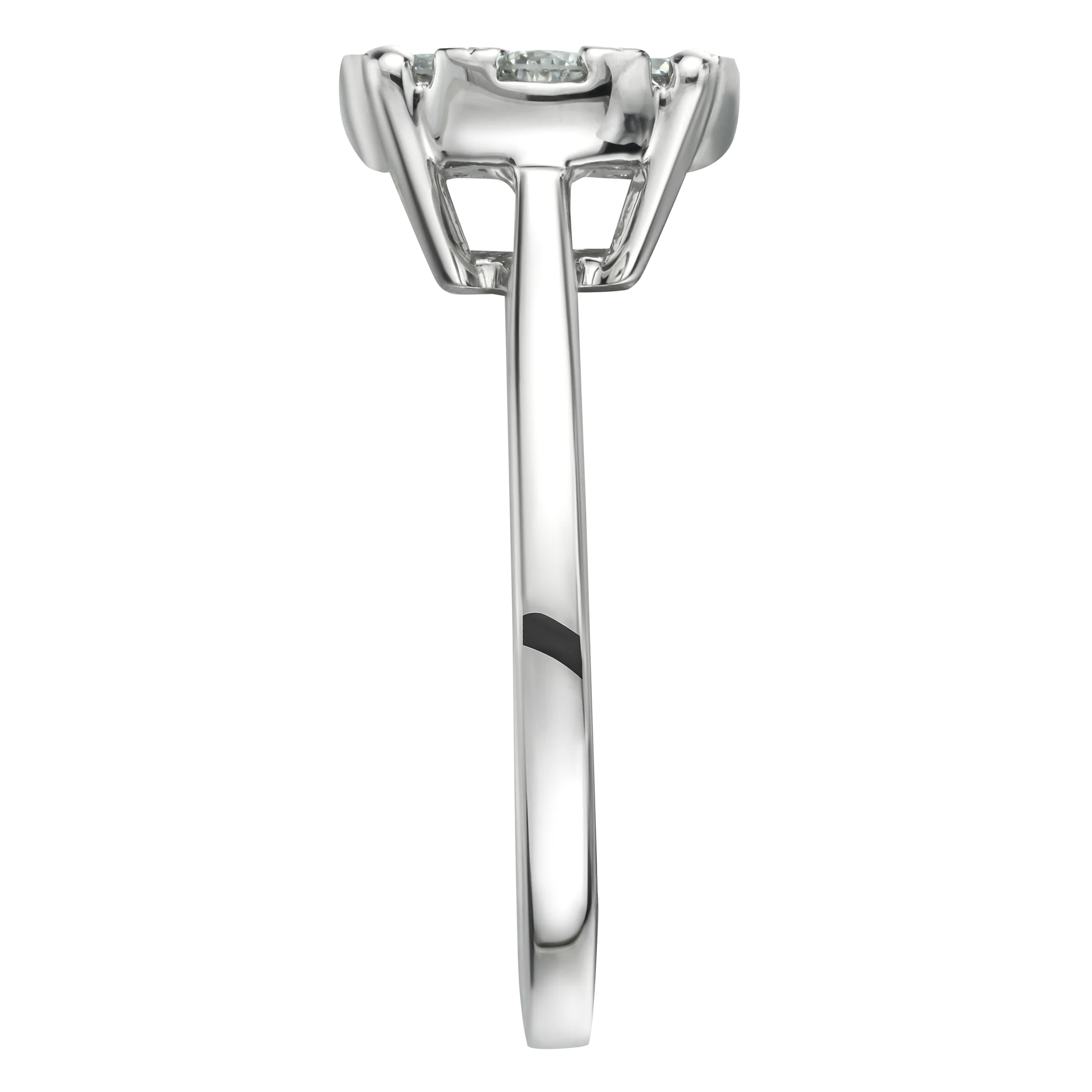 1 Carat Lab Diamond Cluster Solitaire Ring H/Si in 9K White Gold - Image 3