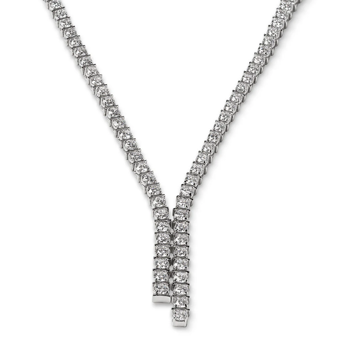 10.00ct Lab Diamond Drop Tennis Necklace in 9K White Gold H/SI - Image 3
