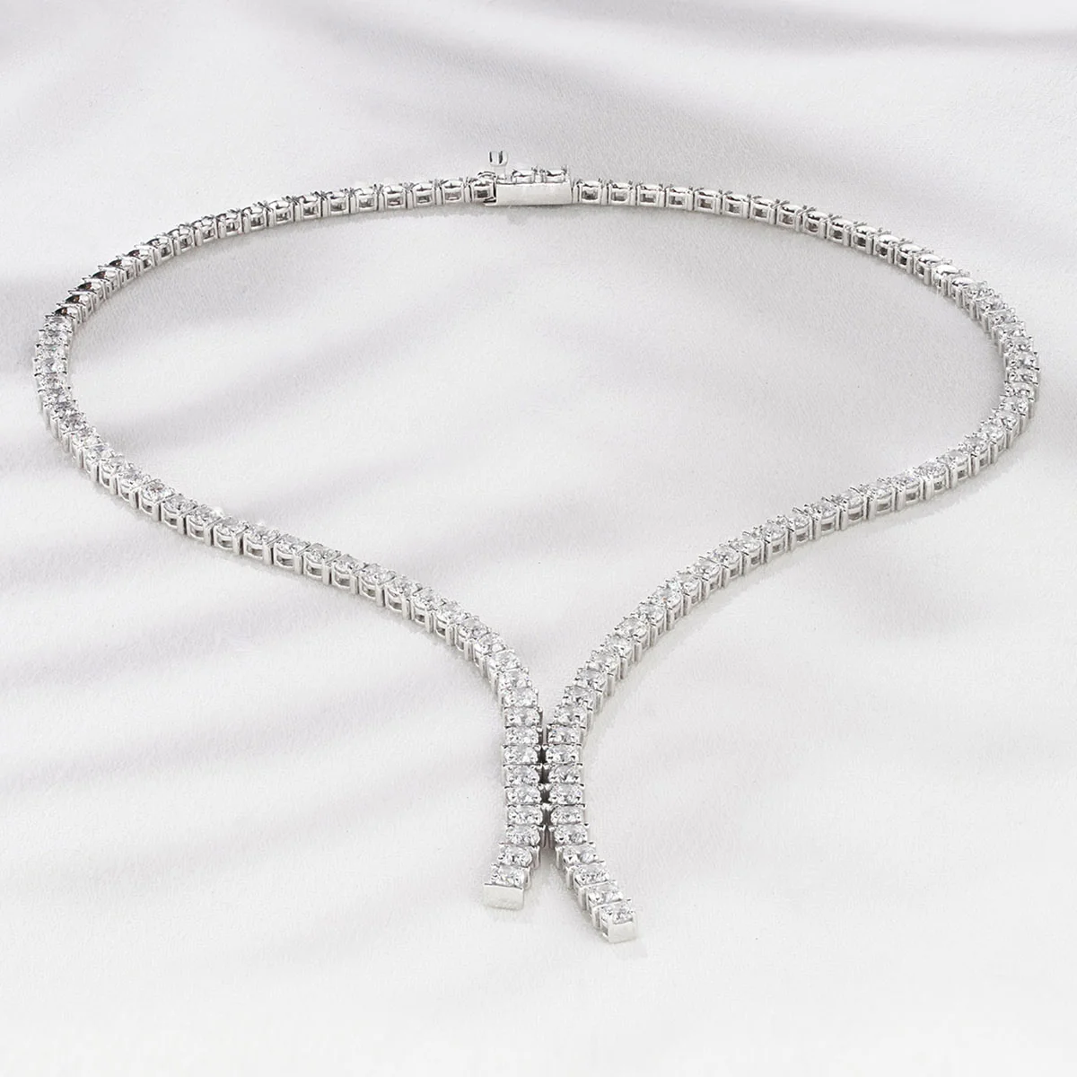 10.00ct Lab Diamond Drop Tennis Necklace in 9K White Gold H/SI - Image 7