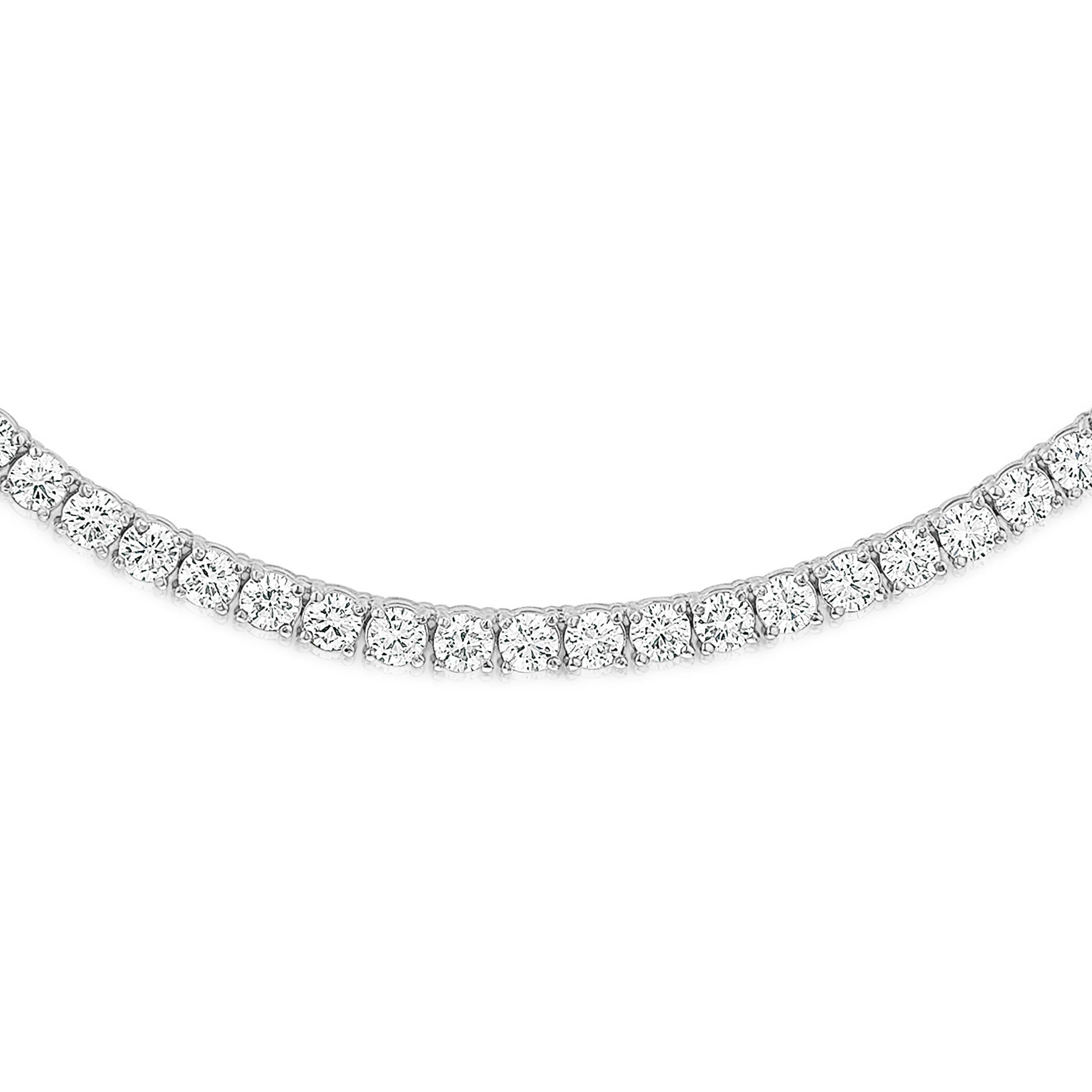 10.00ct Lab Diamond Tennis Necklace 3/4 Set in 9K White Gold F/VS - Image 3