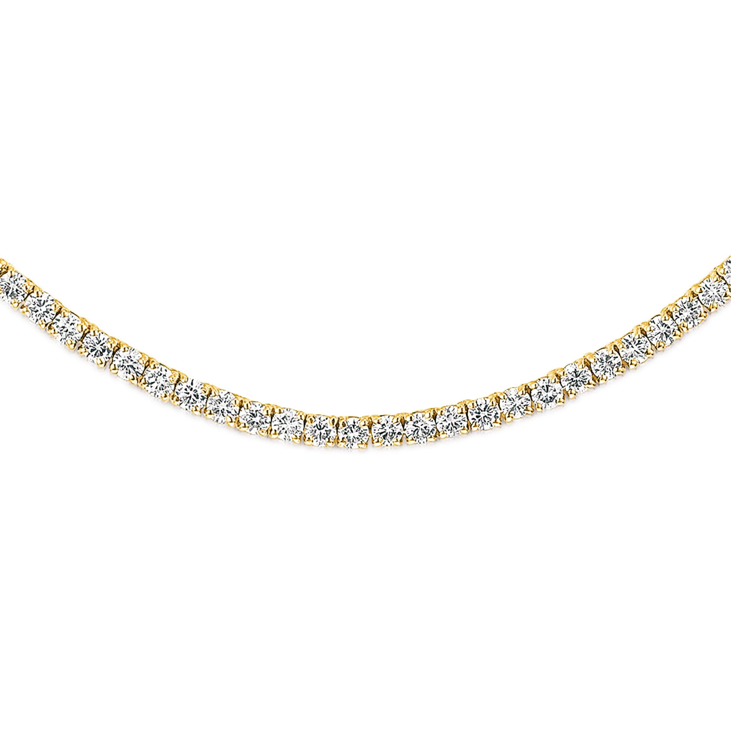 10.00ct Lab Diamond Tennis Necklace in 9K Yellow Gold F/VS - Image 3