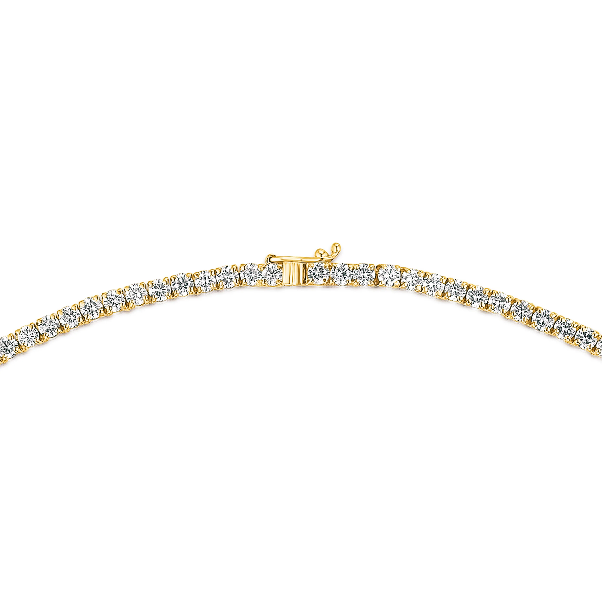 10.00ct Lab Diamond Tennis Necklace in 9K Yellow Gold F/VS - Image 5