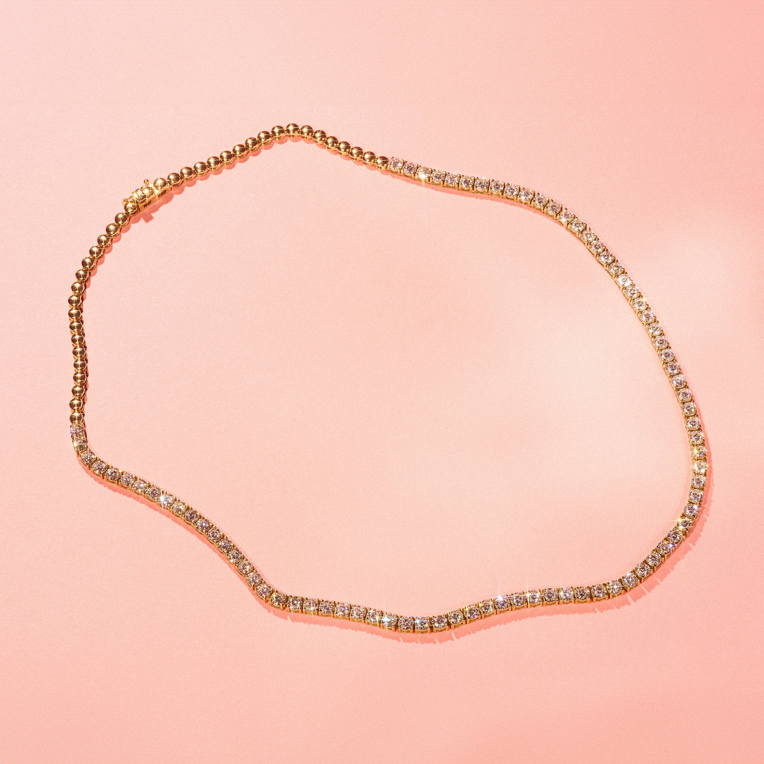 10.00ct Lab Diamond Tennis Necklace in 9K Yellow Gold F/VS - Image 7