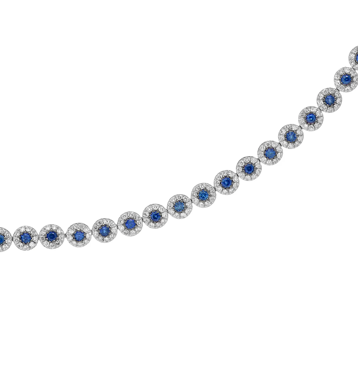 1.09ct Sapphire and Diamond Stellato Necklace in 9K White Gold - Image 2