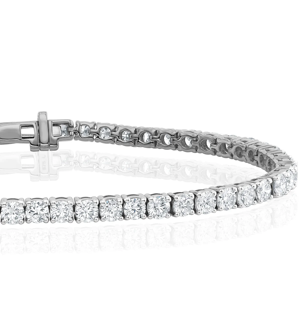 10ct Lab Diamond Tennis Bracelet Claw Set in 9K White Gold - Image 3