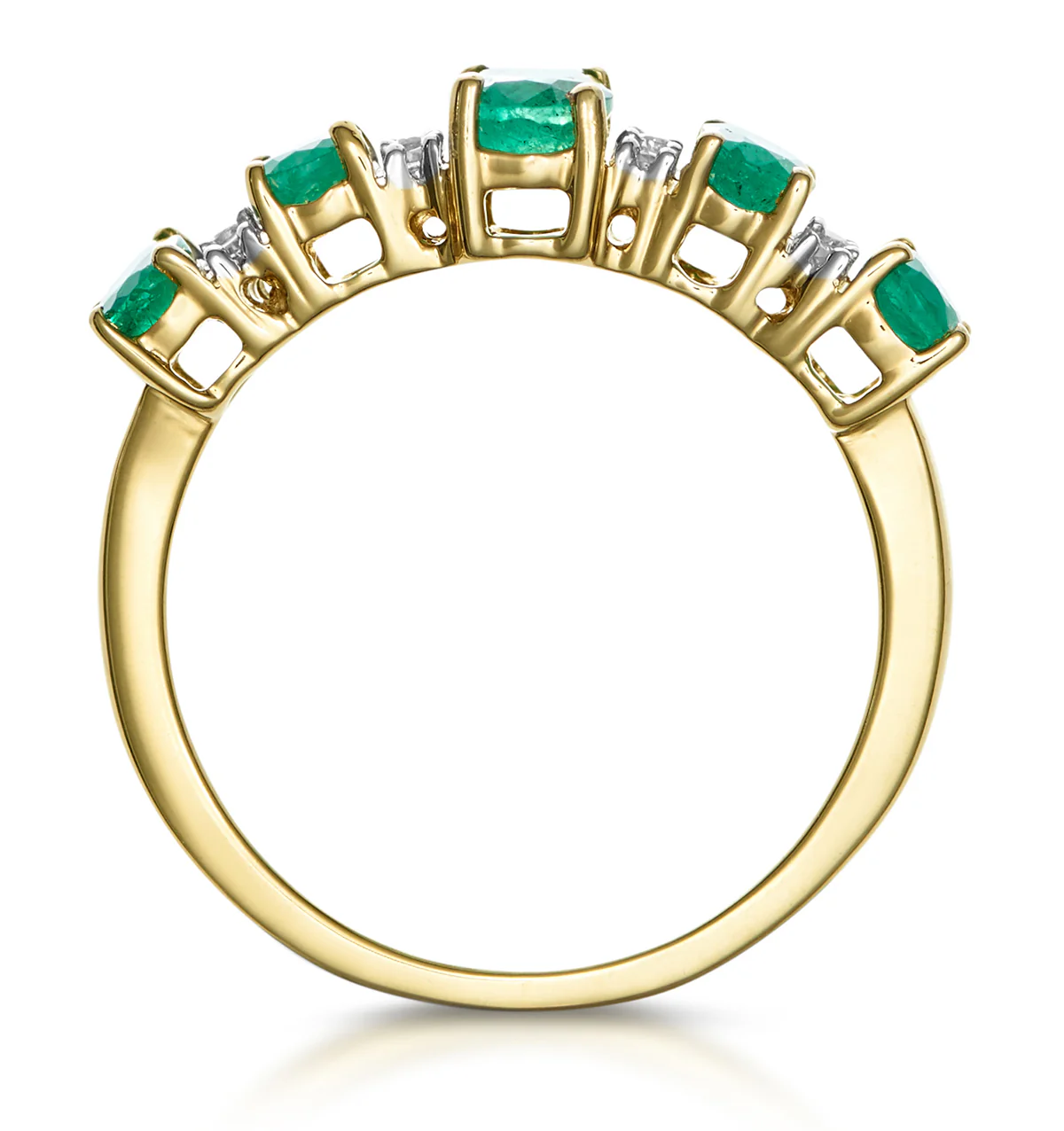 1.30ct Emerald and Diamond Eternity Ring 18K Gold - Asteria Collection - Image 3
