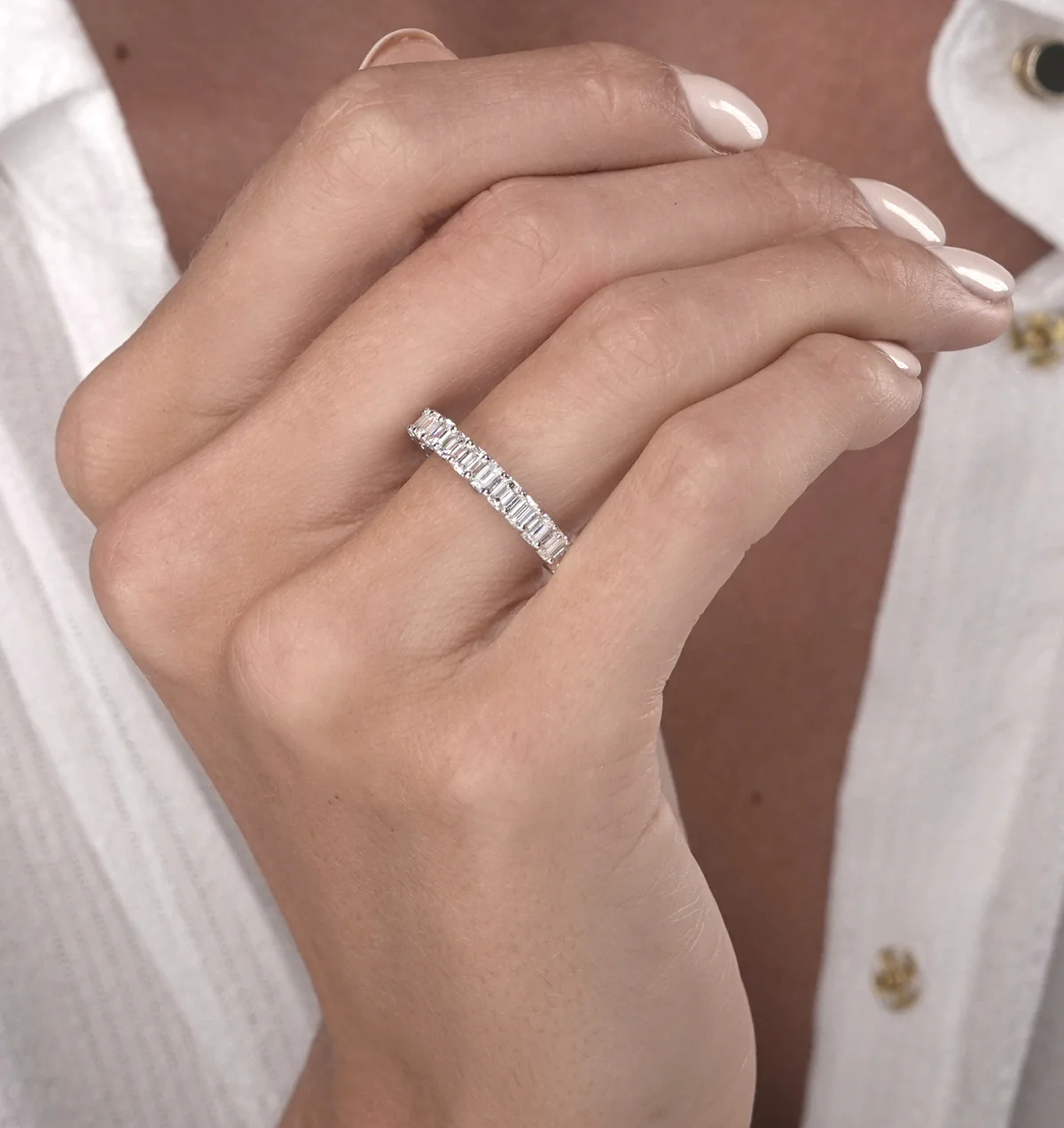 1.35ct Asteria Baguette Eternity Diamond Ring in 18K White Gold - Image 3