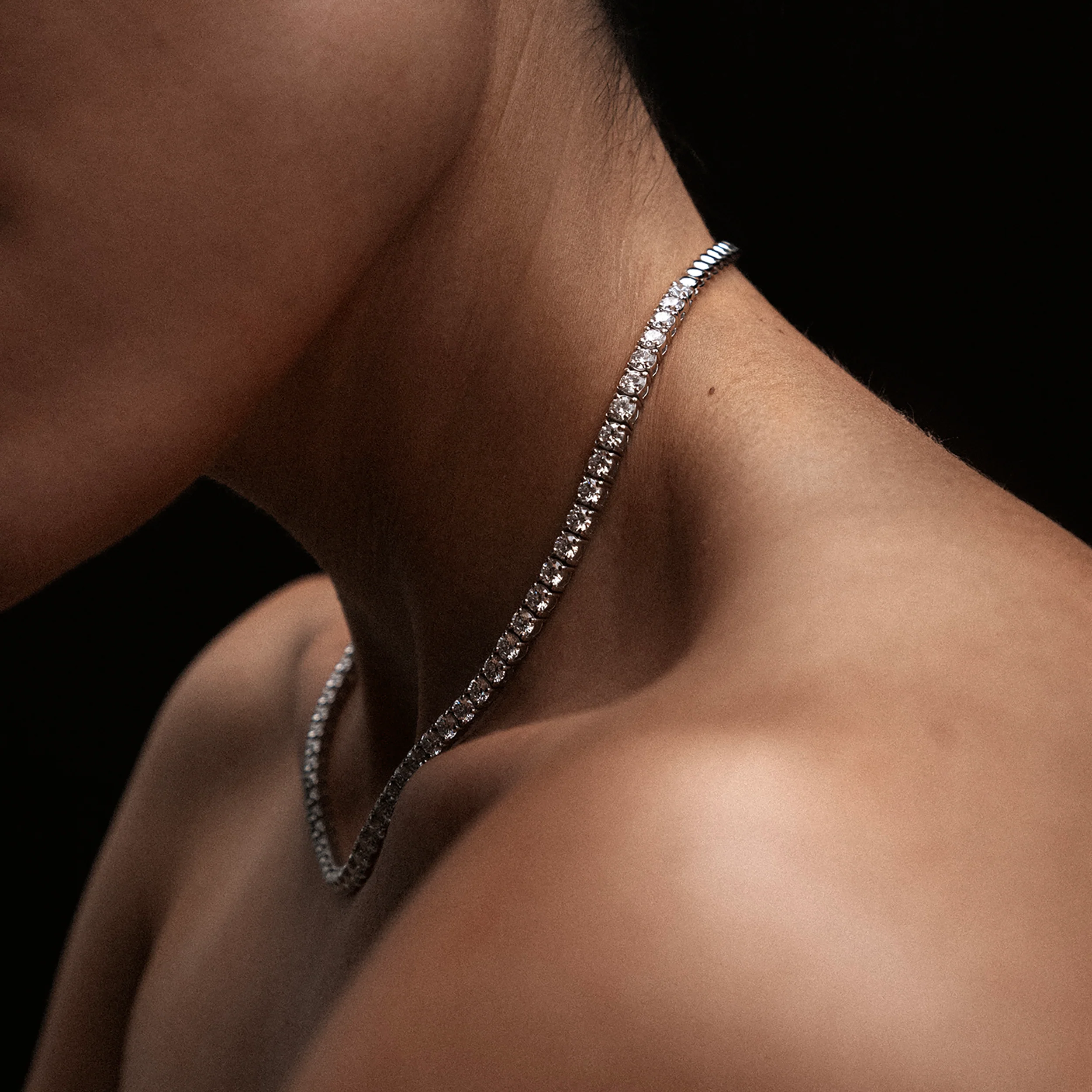 15.00ct Lab Diamond Tennis Necklace 3/4 Set in 9K White Gold F/VS - Image 6