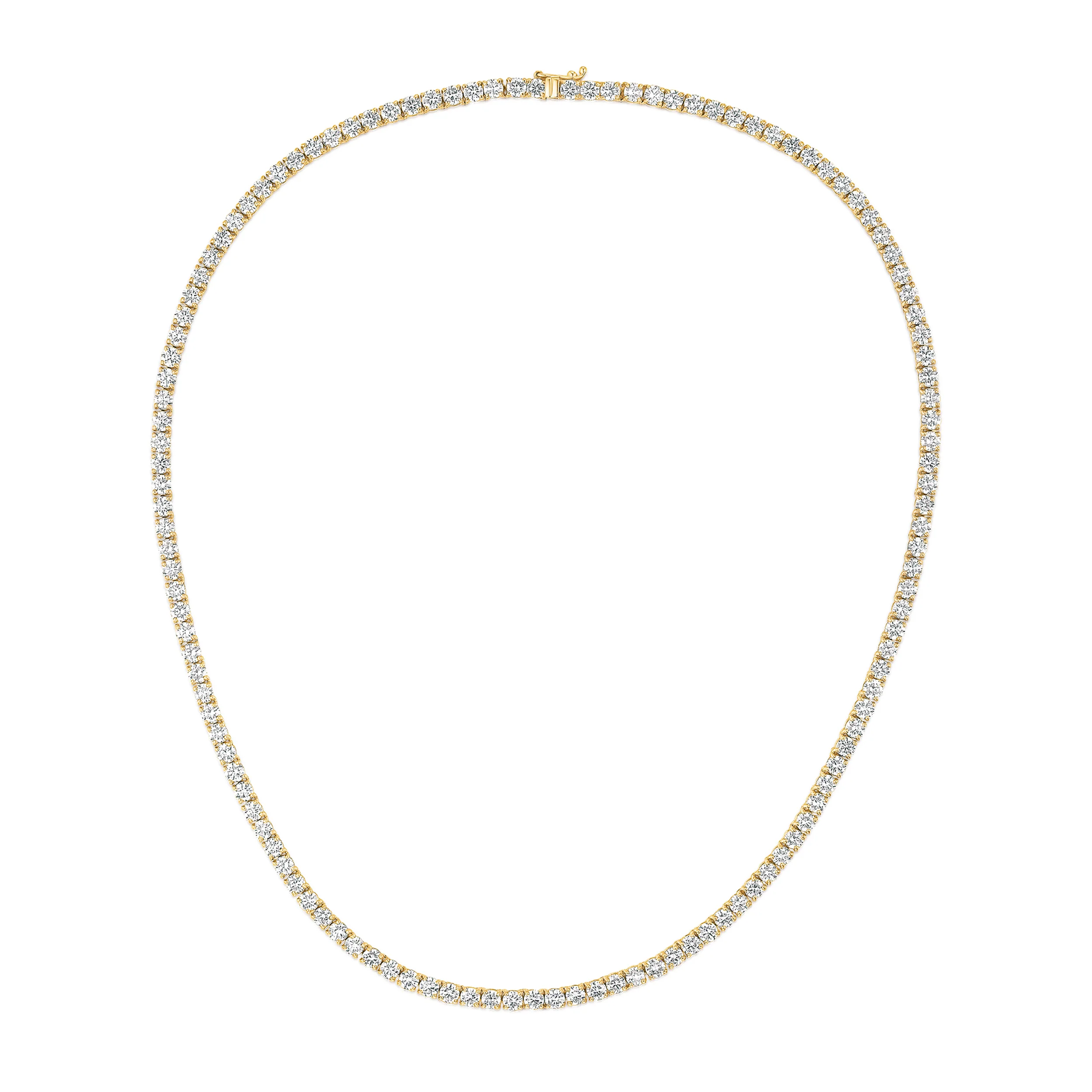 15.00ct Lab Diamond Tennis Necklace in 9K Yellow Gold F/VS