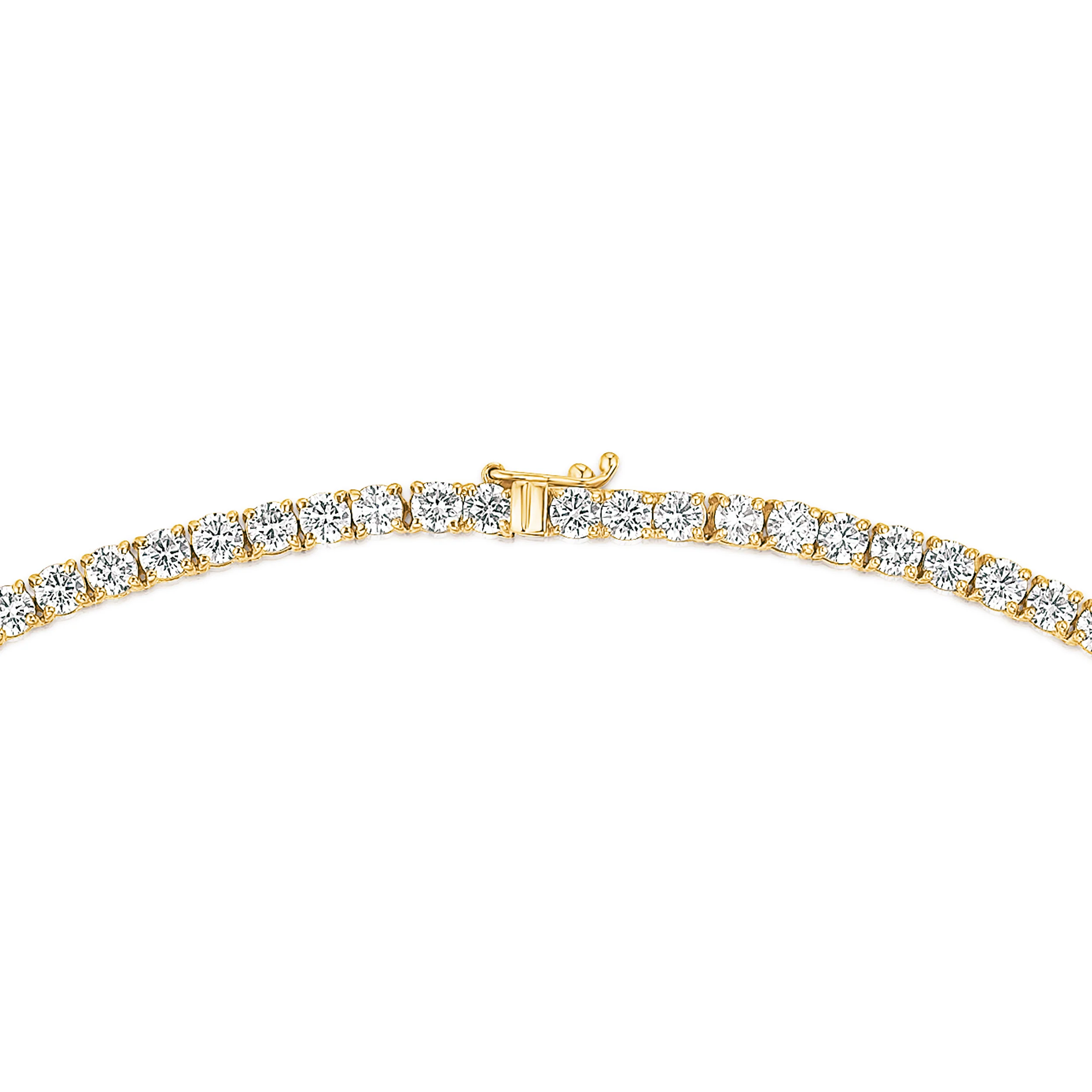 15.00ct Lab Diamond Tennis Necklace in 9K Yellow Gold F/VS - Image 5
