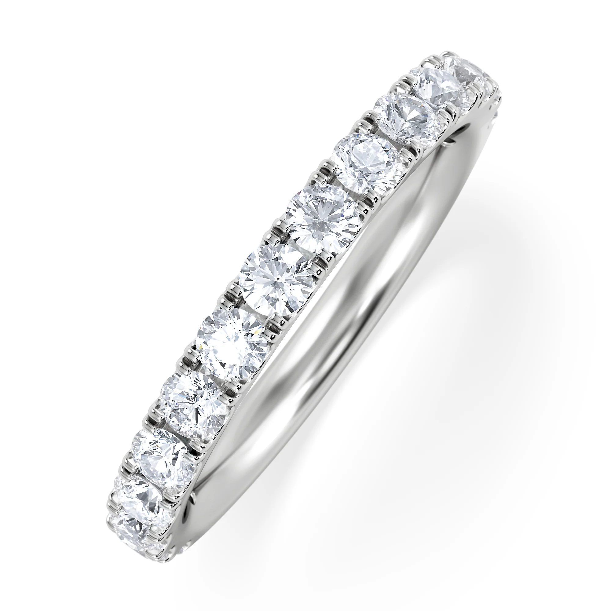 15 Stone Chloe 18K White Gold Lab Diamond Eternity Ring 1.00ct G/Vs